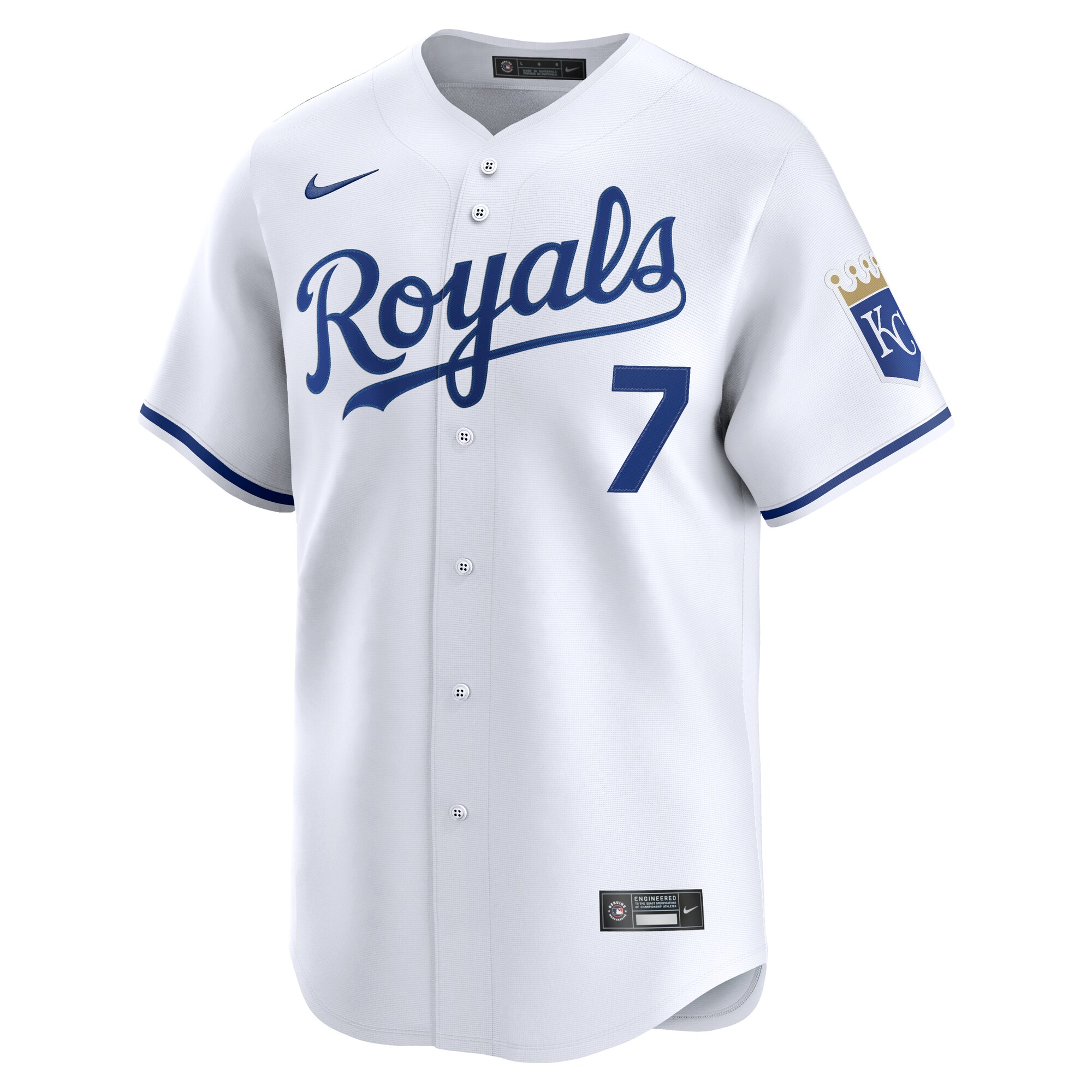 Alternative view of Men's Kansas City Royals Bobby Witt Jr. White Alternate Limited Player Jersey 