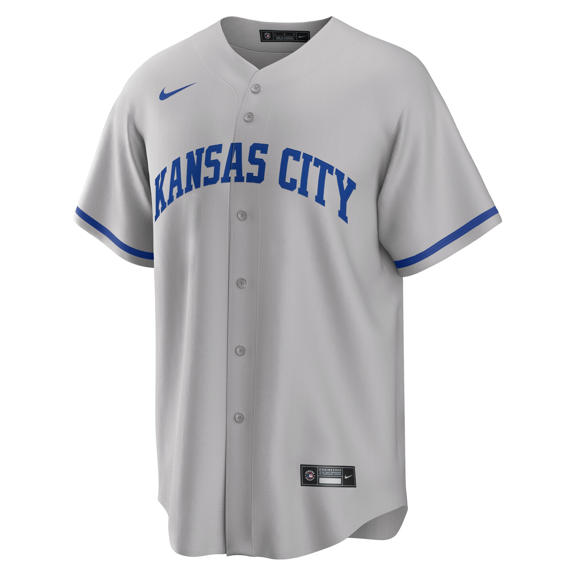 Alternative view of Men's Kansas City Royals Gray Road Team Jersey 