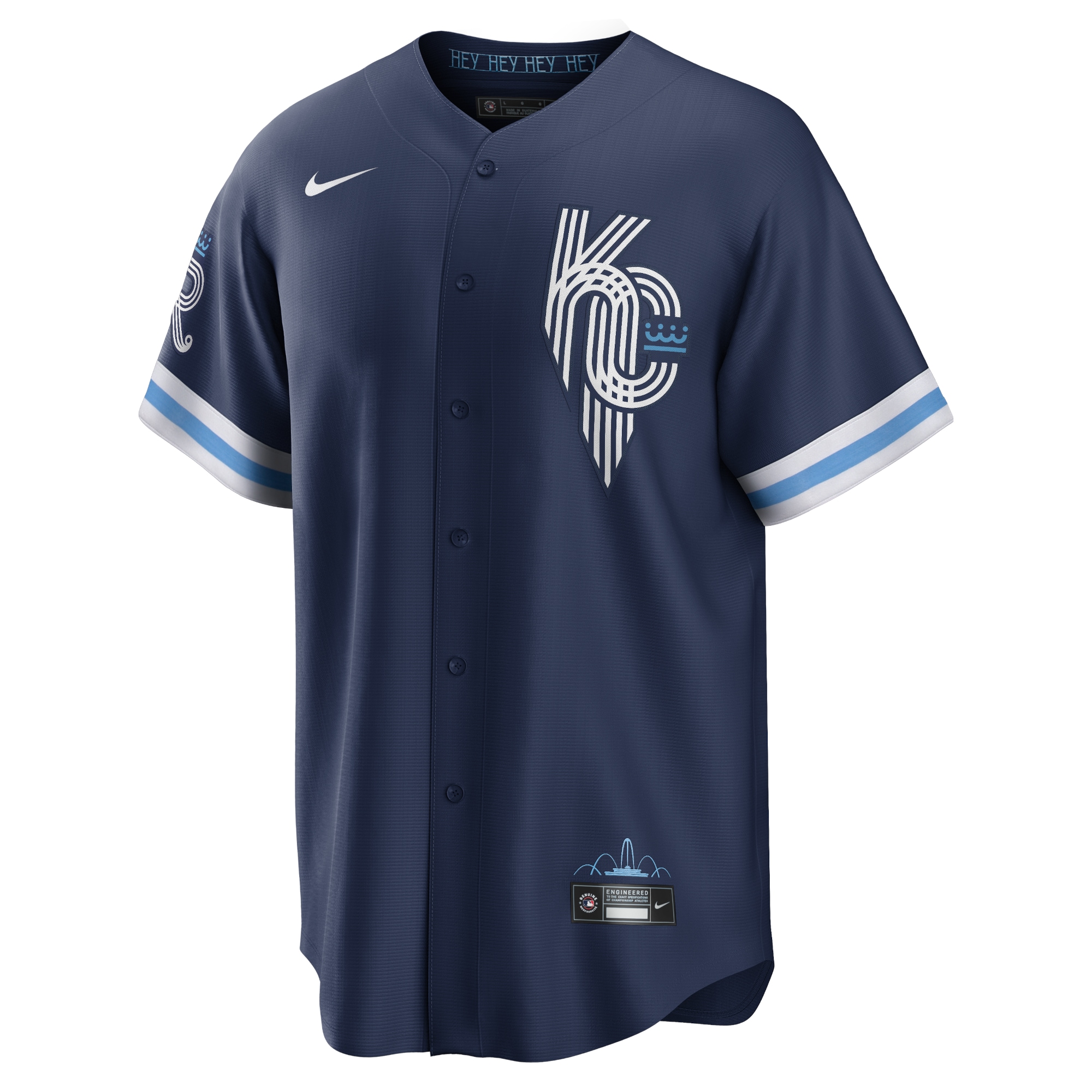 Alternative view of Men's Kansas City Royals Hunter Dozier Navy City Connect Player Jersey 