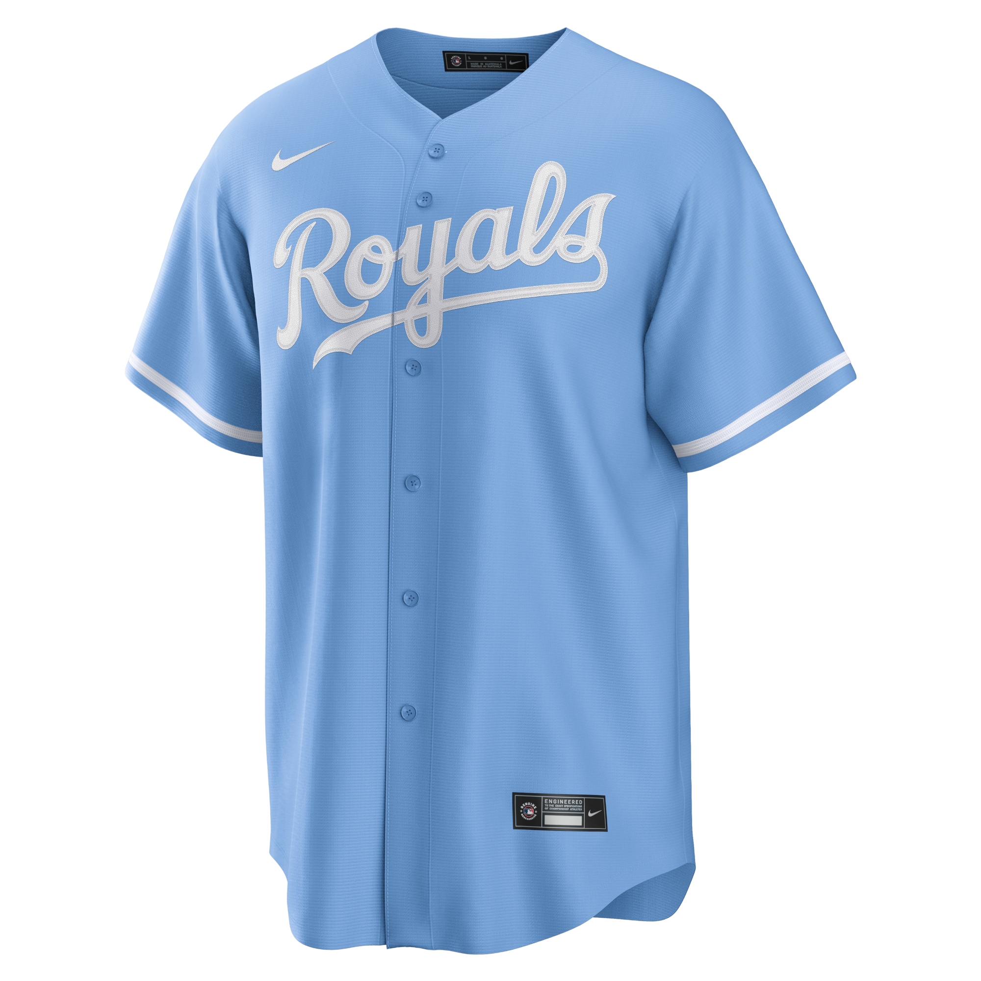 Alternative view of Men's Kansas City Royals Light Blue Alternate Team Logo Jersey 