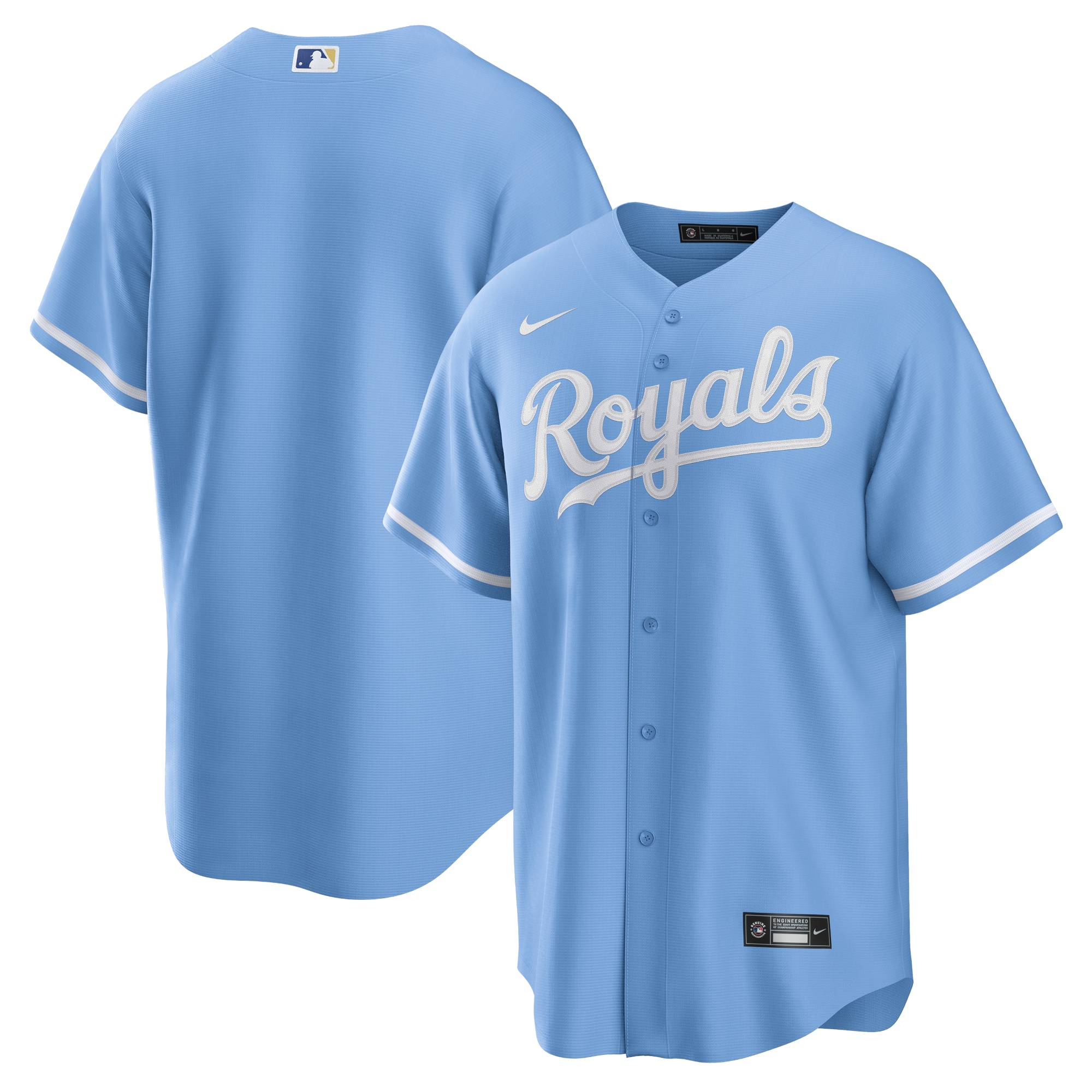 Men's Kansas City Royals Light Blue Alternate Team Logo Jersey 