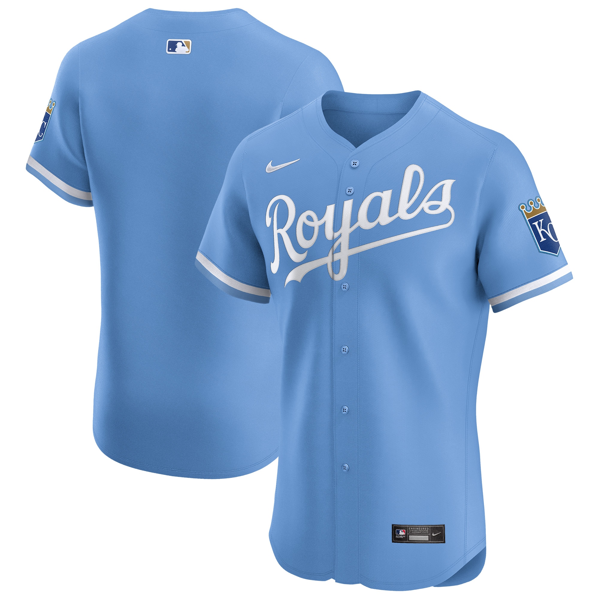 Men's Kansas City Royals Light Blue Alternate Vapor Premier Elite Patch Jersey 