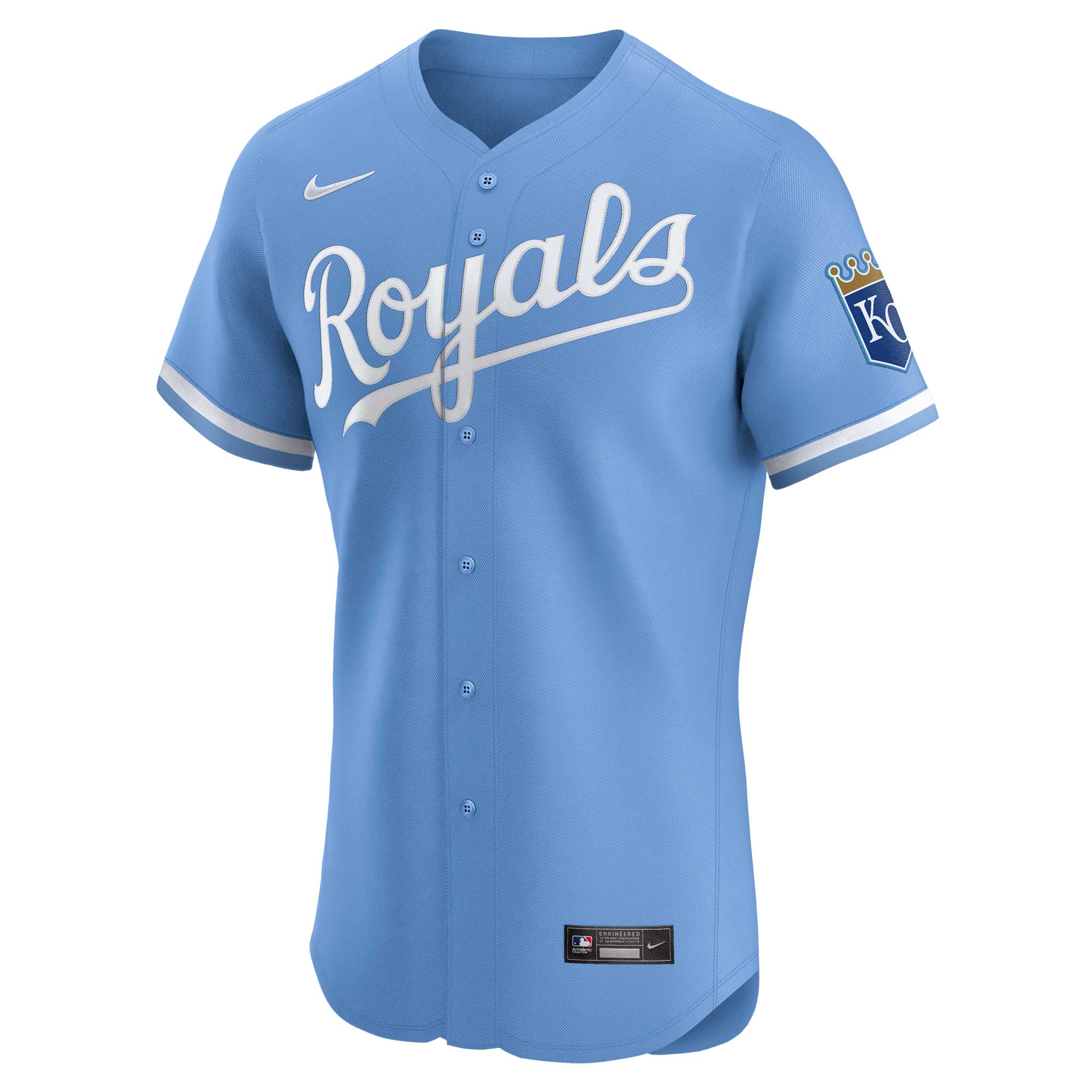 Alternative view of Men's Kansas City Royals Light Blue Alternate Vapor Premier Elite Patch Jersey 