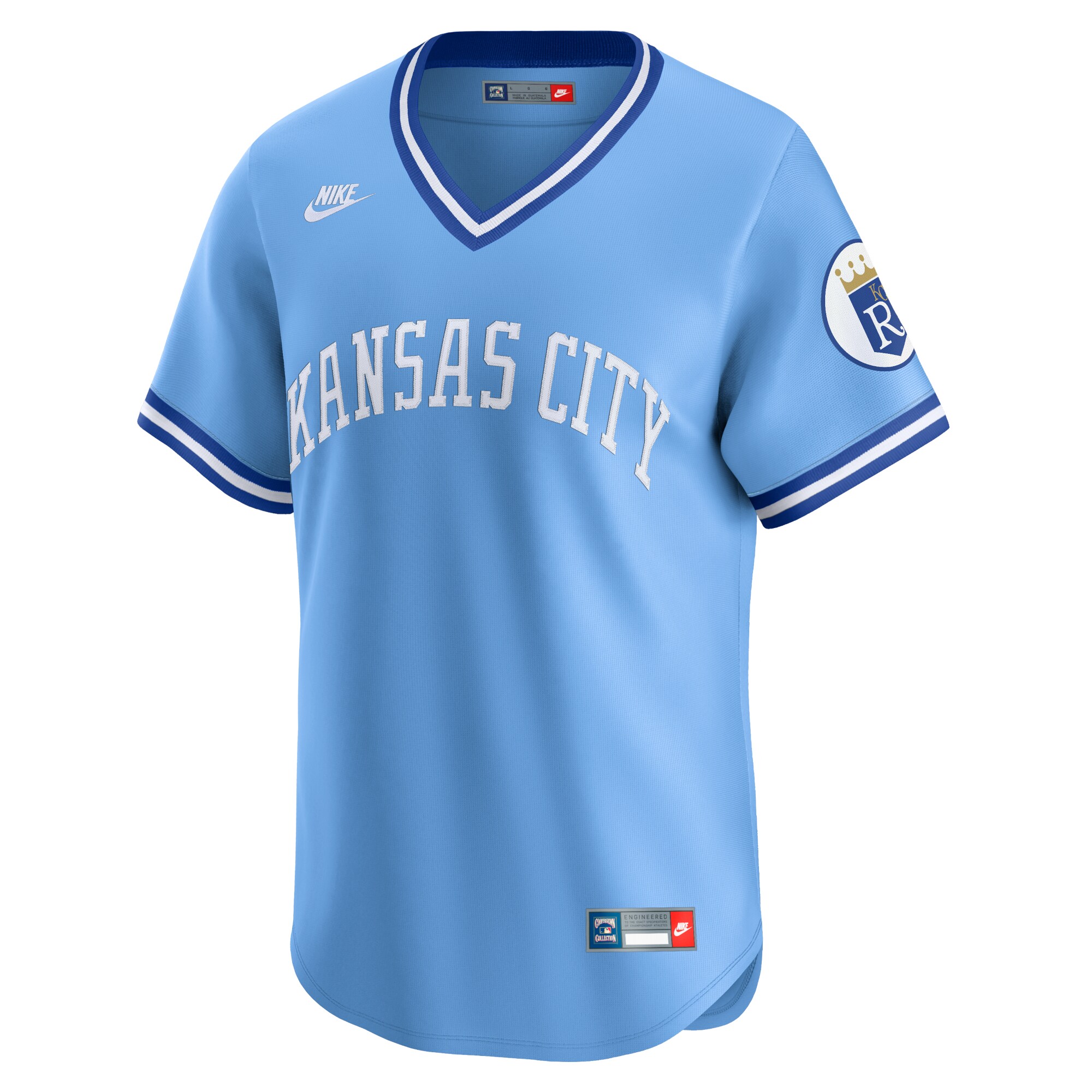 Alternative view of Men's Kansas City Royals Light Blue Cooperstown Collection Limited Jersey 