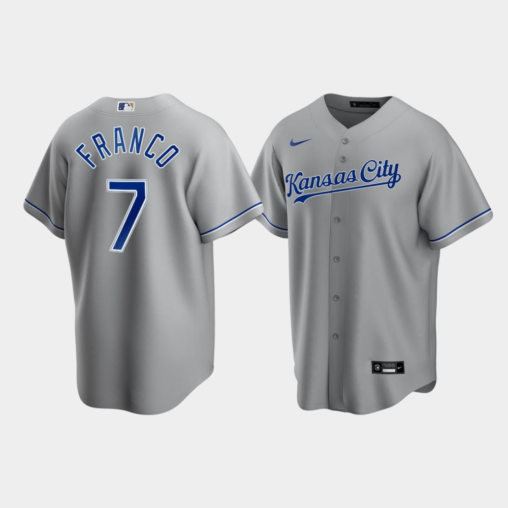 Men's Kansas City Royals Maikel Franco 7 Gray Road Jersey Jersey 