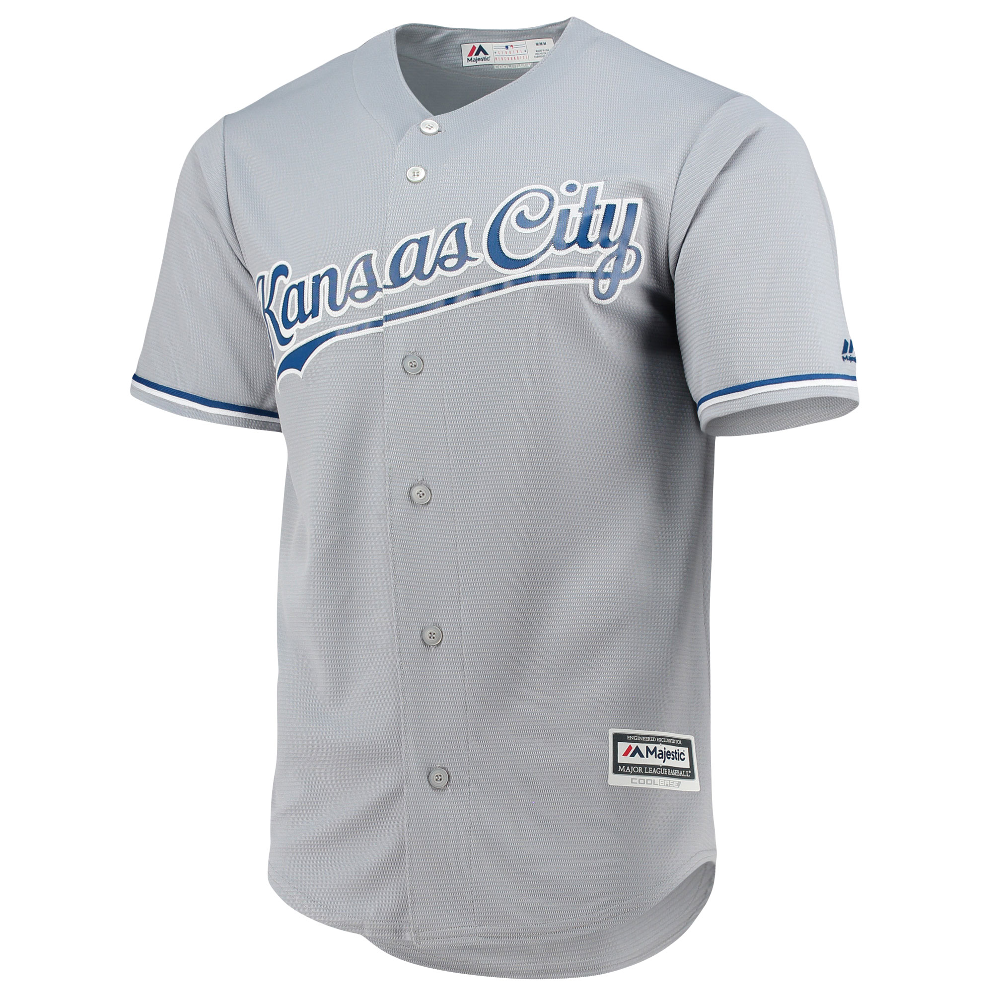 Alternative view of Men's Kansas City Royals Majestic Gray Team Official Jersey 