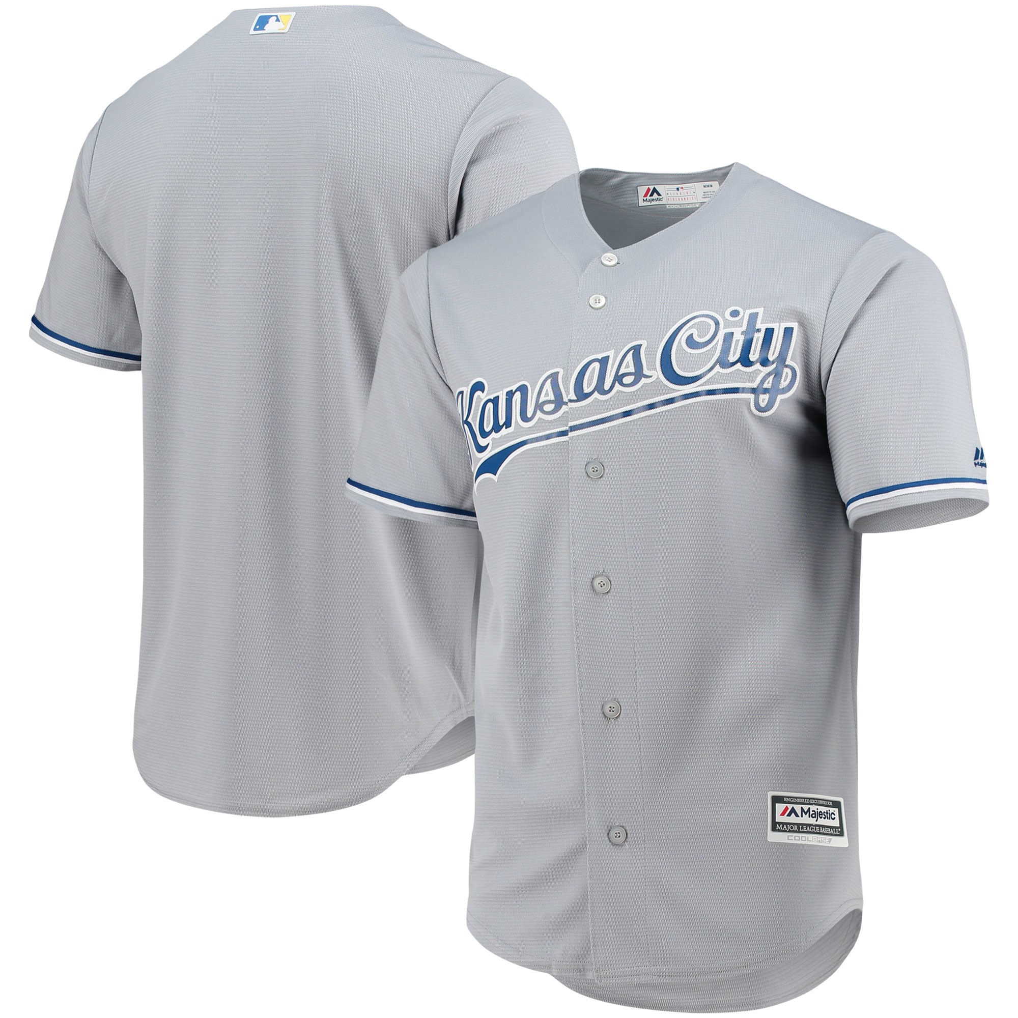 Men's Kansas City Royals Majestic Gray Team Official Jersey 