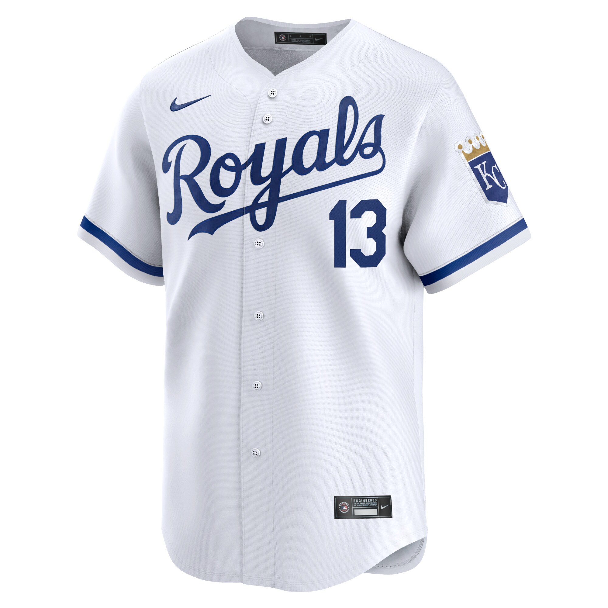 Alternative view of Men's Kansas City Royals Salvador Perez White Home Limited Player Jersey 