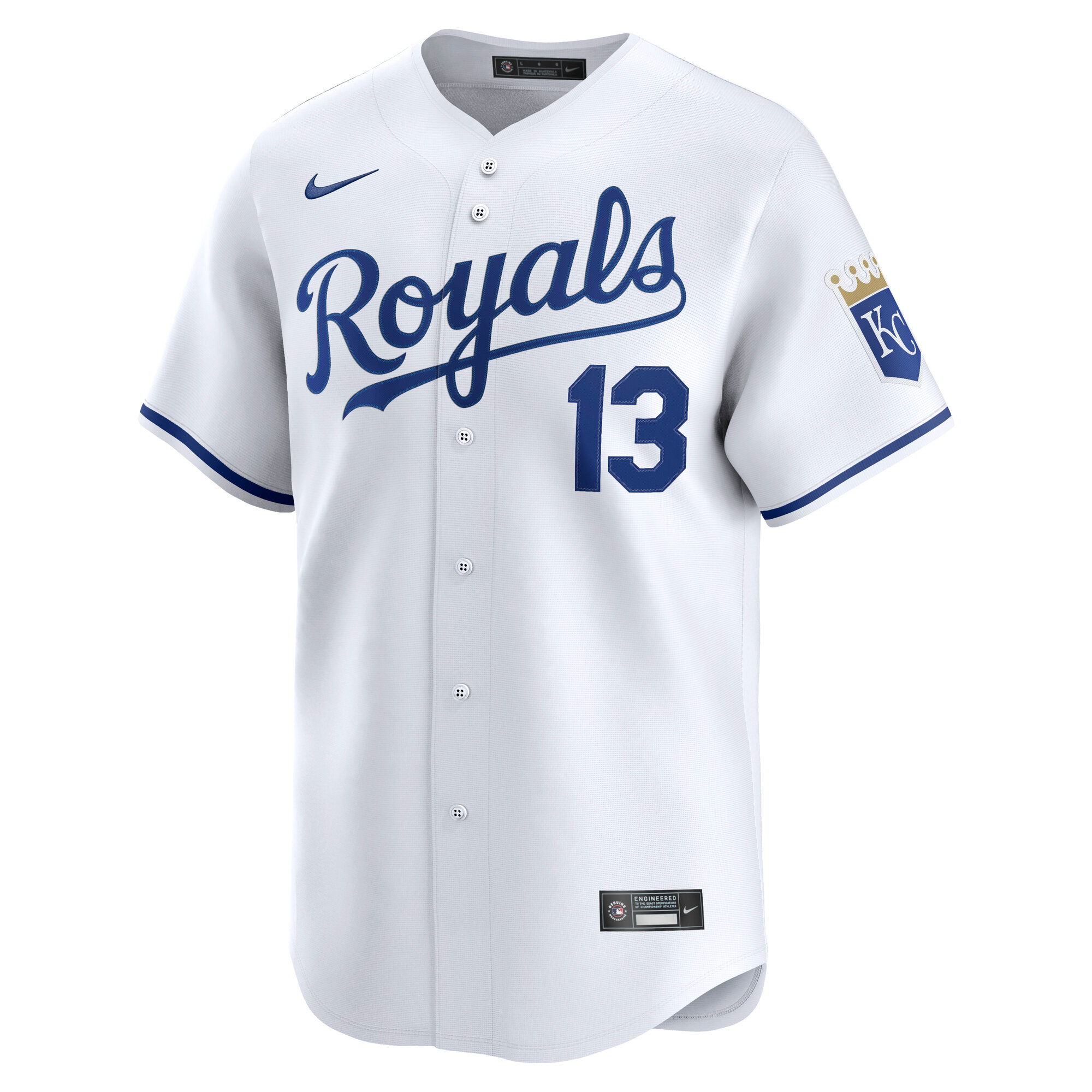 Alternative view of Men's Kansas City Royals Salvador Perez White Home Limited Player Jersey 