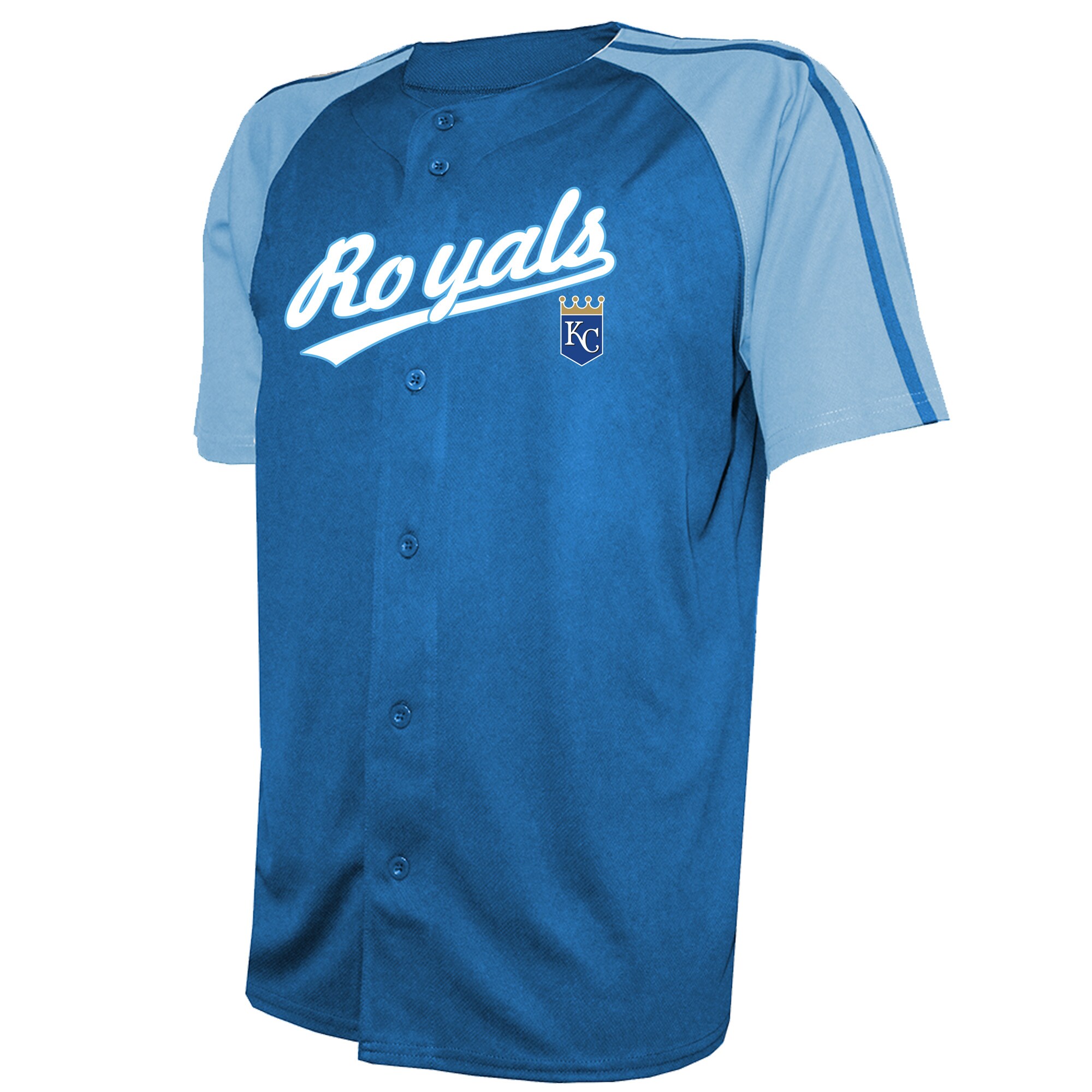 Alternative view of Men's Kansas City Royals Stitches Royal Team Raglan Jersey 