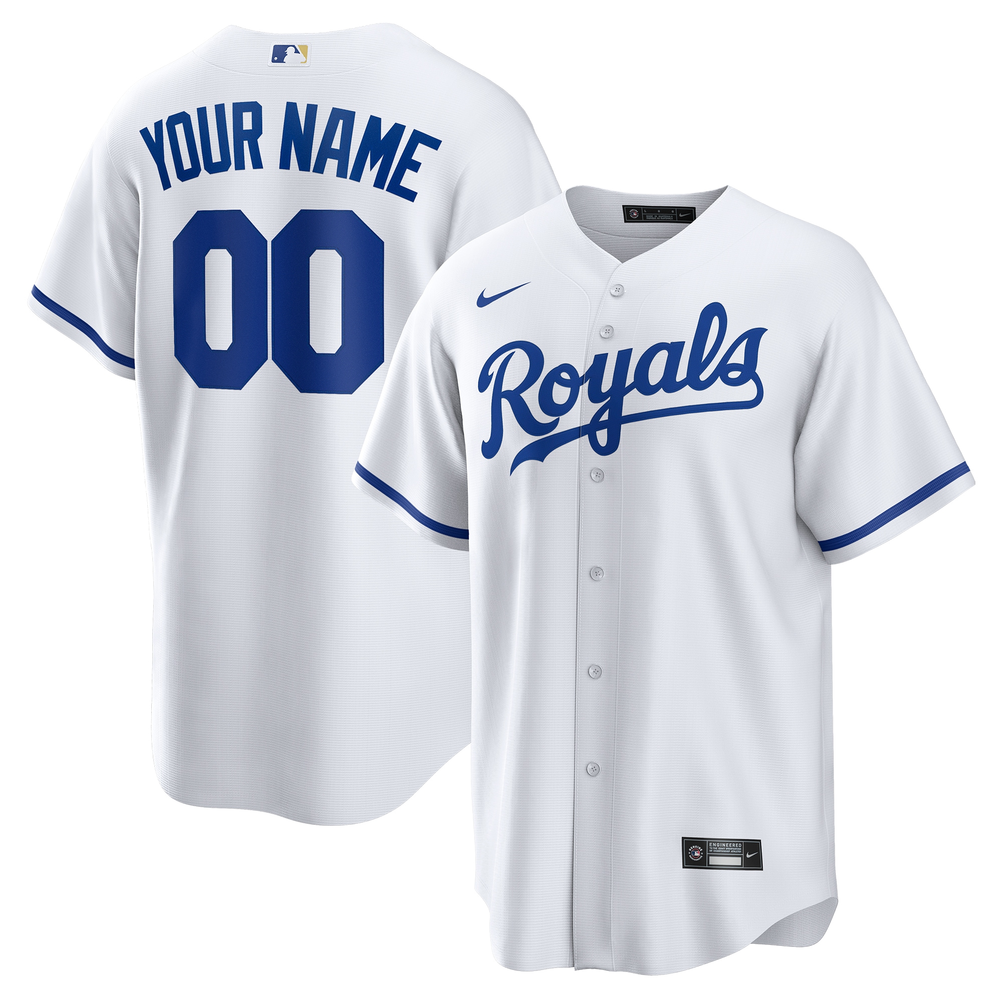 Men's Kansas City Royals White Custom Jersey 
