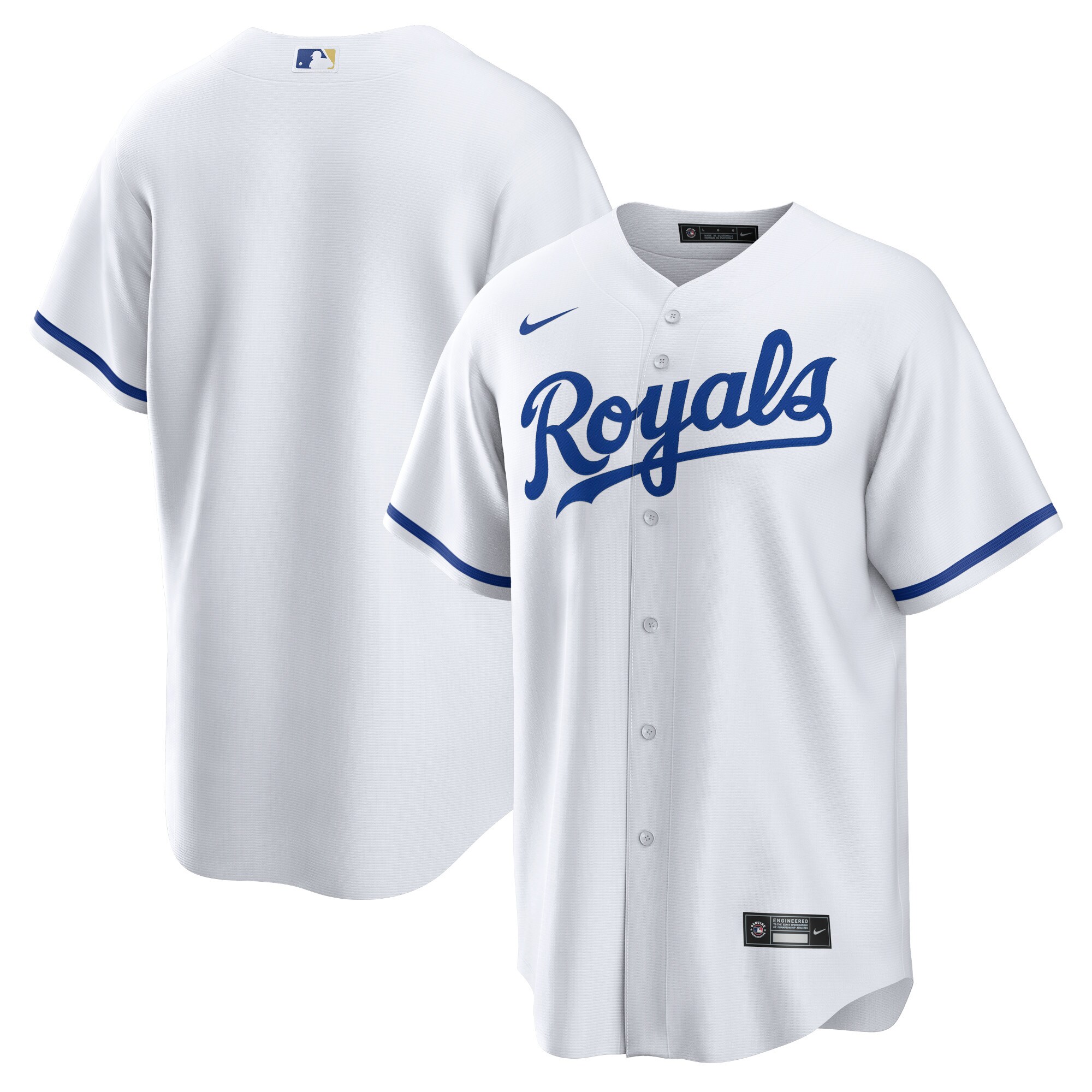 Men's Kansas City Royals White Home Blank Jersey 