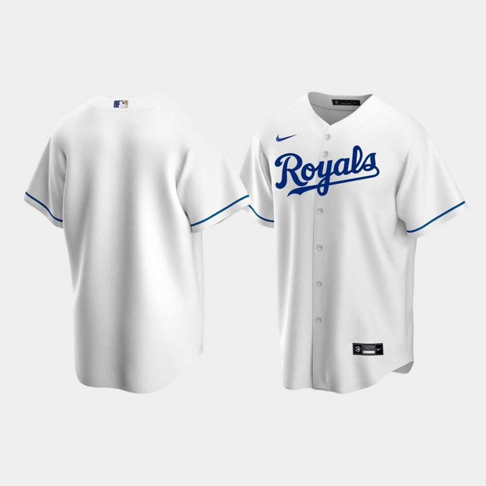 Men's Kansas City Royals White Home Jersey Jersey 