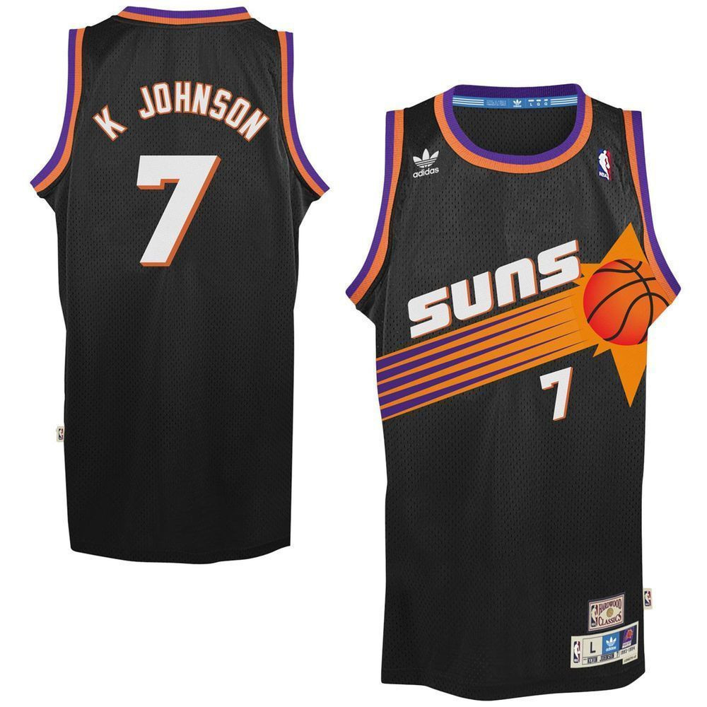 Men's Kevin Johnson Phoenix Suns Black Hardwood Classics Swingman Jersey - JS815 