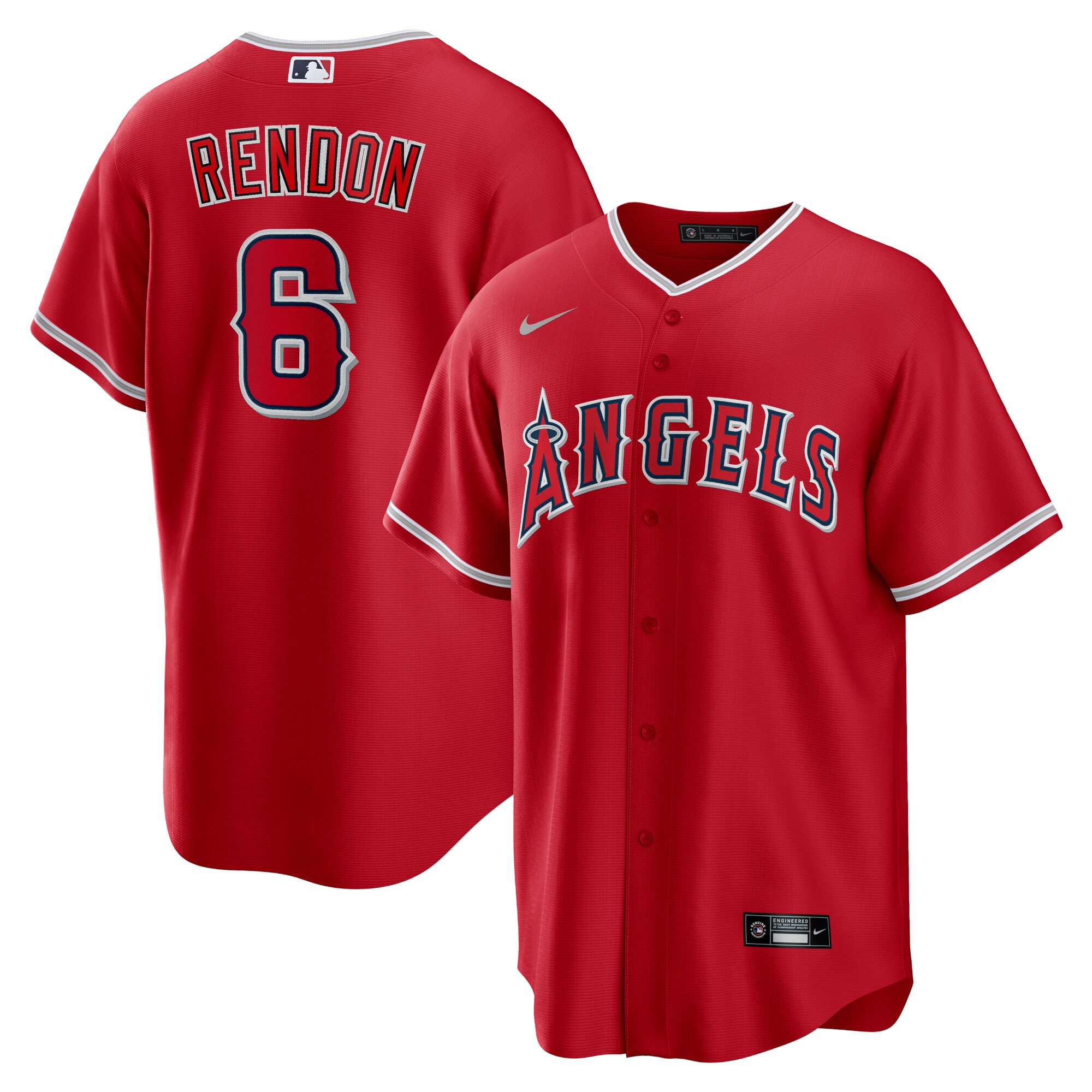 Men's Los Angeles Angels Anthony Rendon Red Alternate Player Name Jersey 
