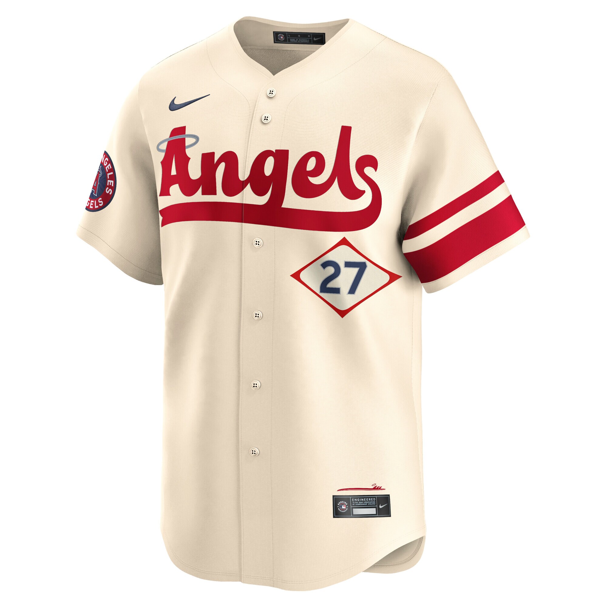 Alternative view of Men's Los Angeles Angels Mike Trout Natural City Connect Limited Jersey 