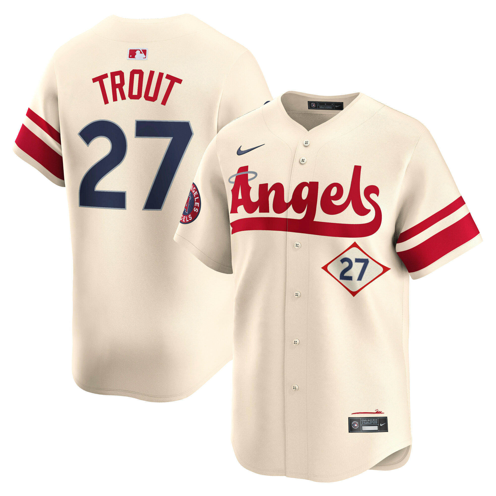 Men's Los Angeles Angels Mike Trout Natural City Connect Limited Jersey 