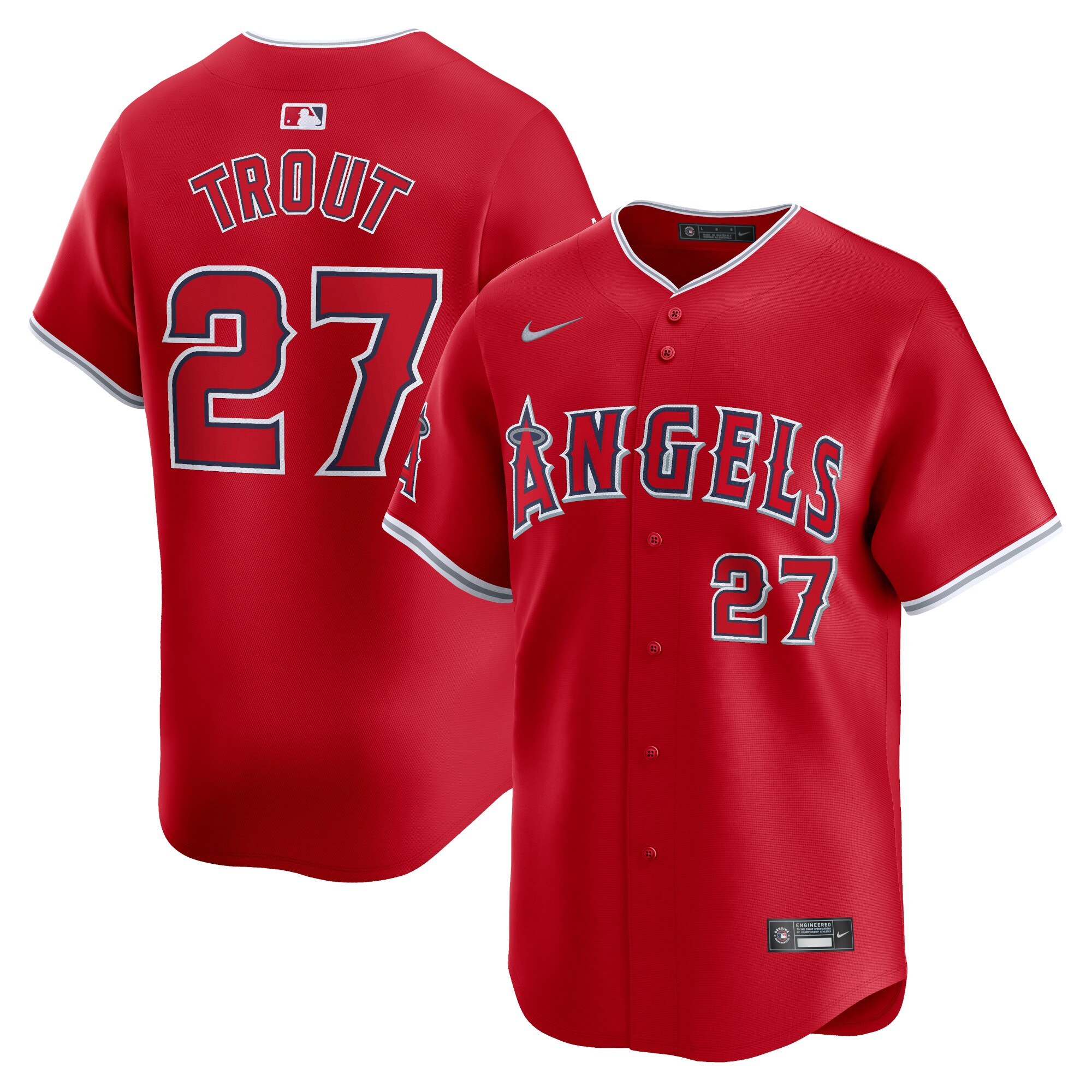 Men's Los Angeles Angels Mike Trout Red Alternate Limited Player Jersey 