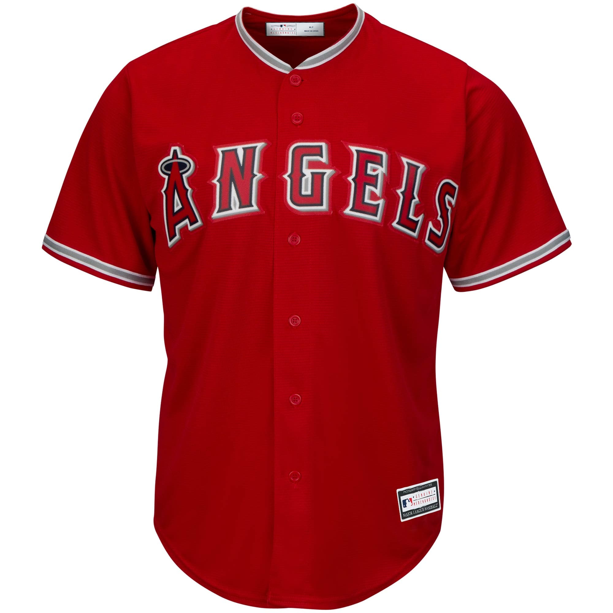 Alternative view of Men's Los Angeles Angels Mike Trout Red Big & Tall Player Jersey 