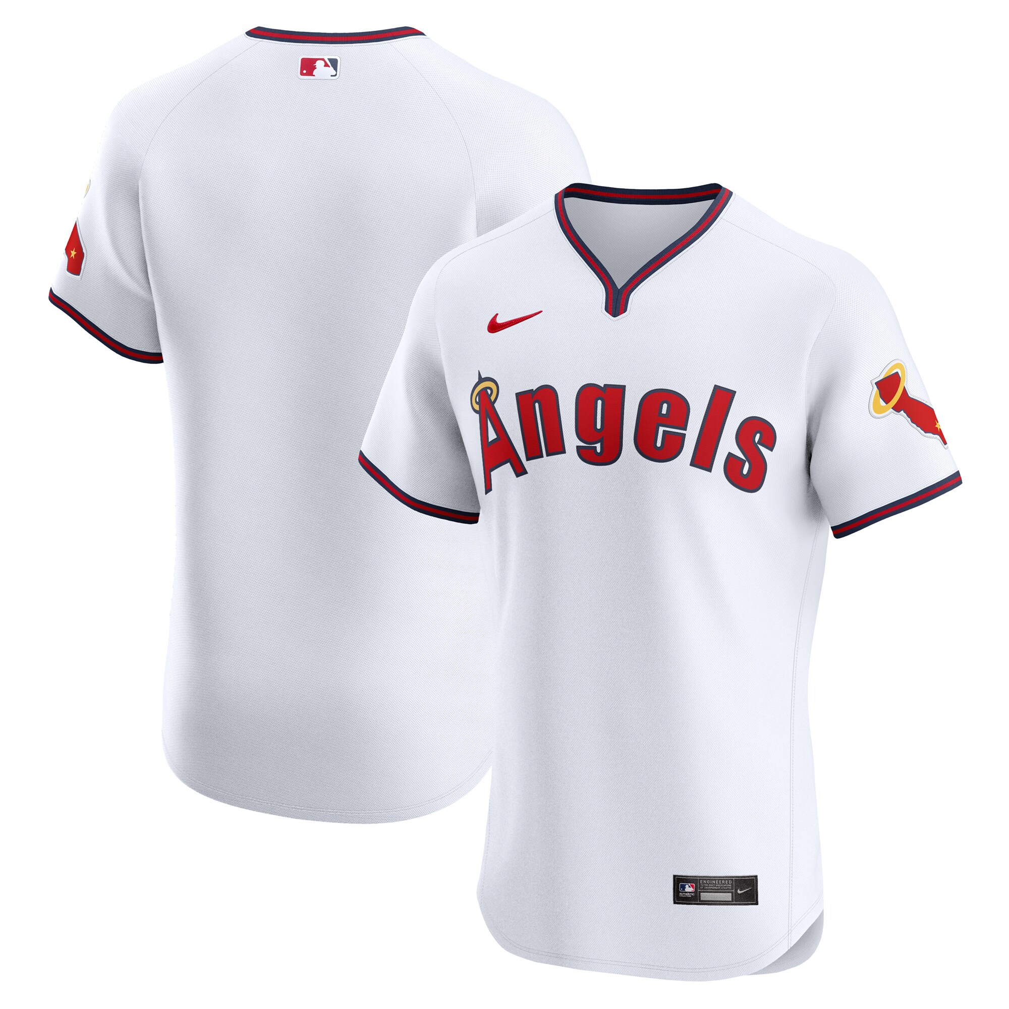 Men's Los Angeles Angels White Alternate Vapor Premier Elite Patch Jersey 
