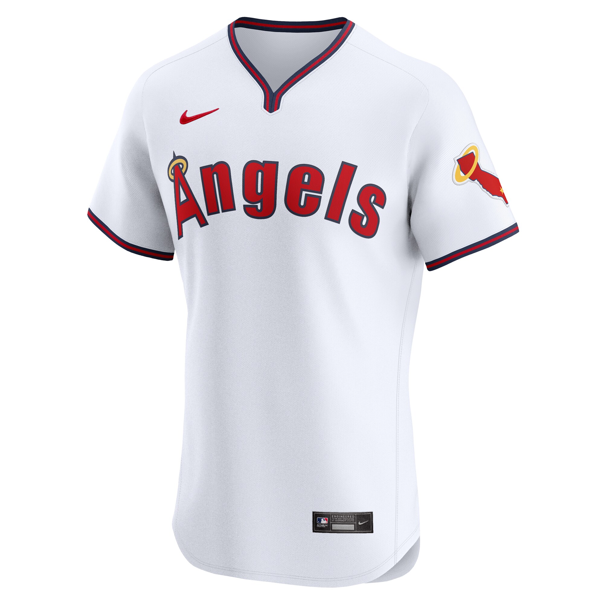 Alternative view of Men's Los Angeles Angels White Alternate Vapor Premier Elite Patch Jersey 