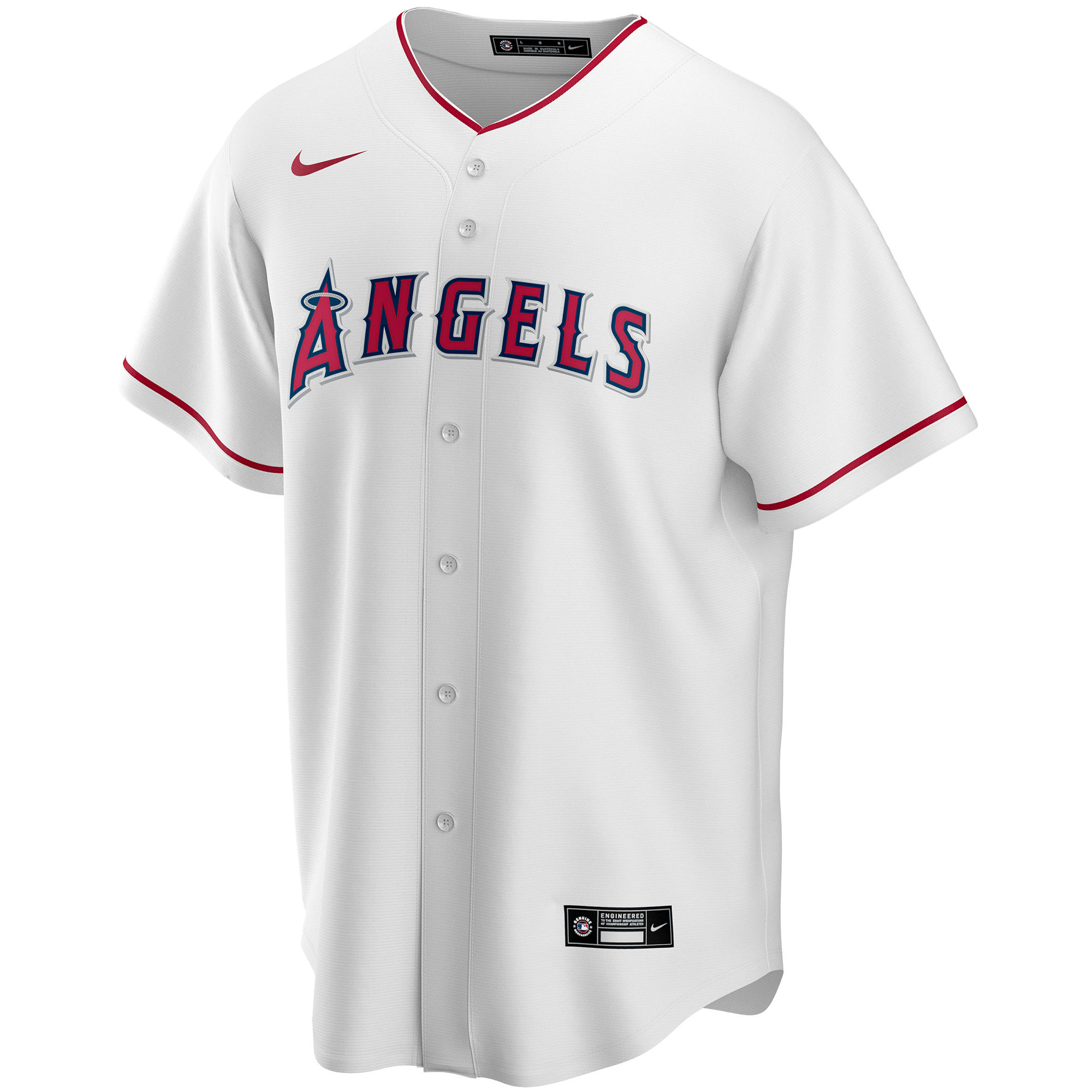 Alternative view of Men's Los Angeles Angels White Home Custom Jersey 