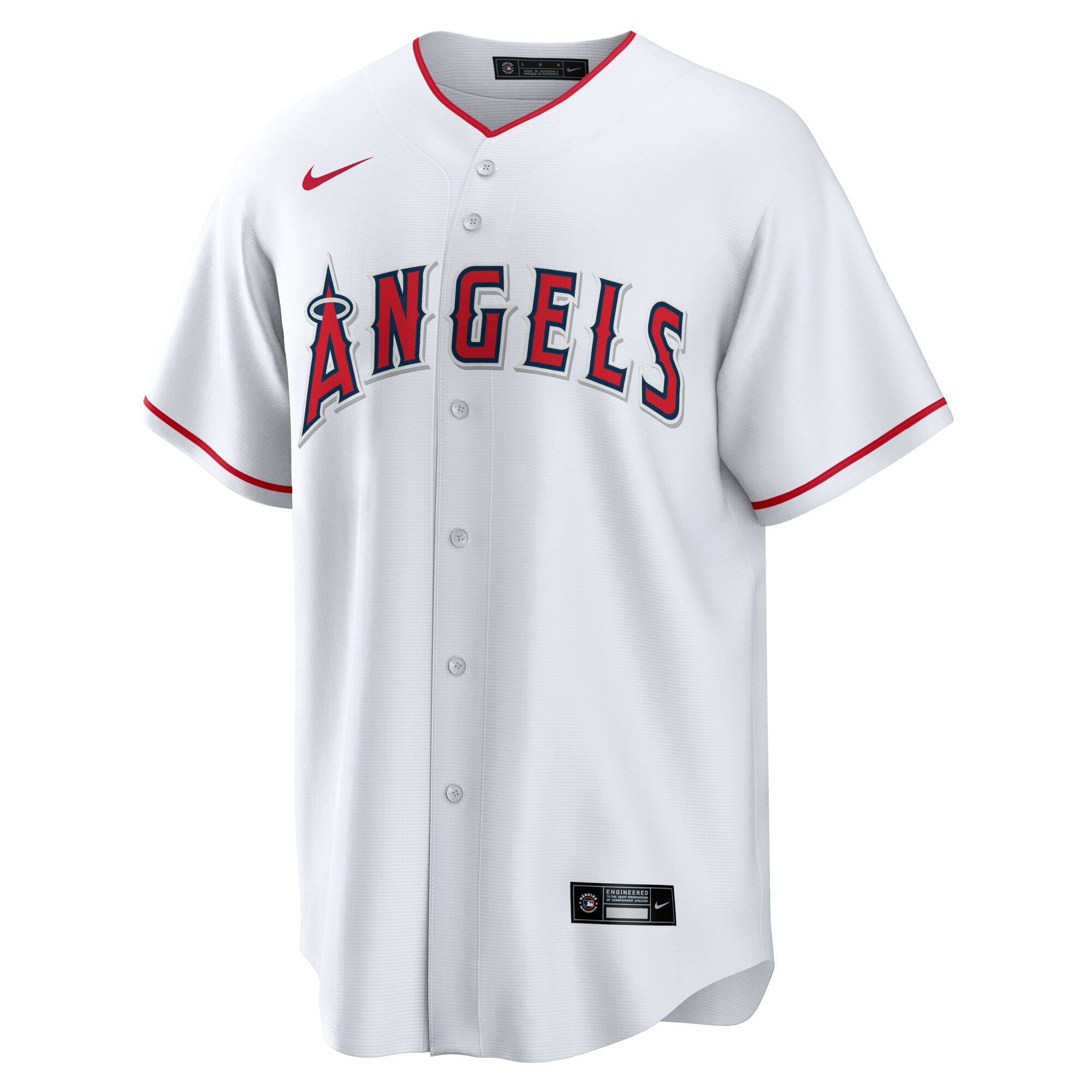 Alternative view of Men's Los Angeles Angels Yusei Kikuchi White Home Jersey 