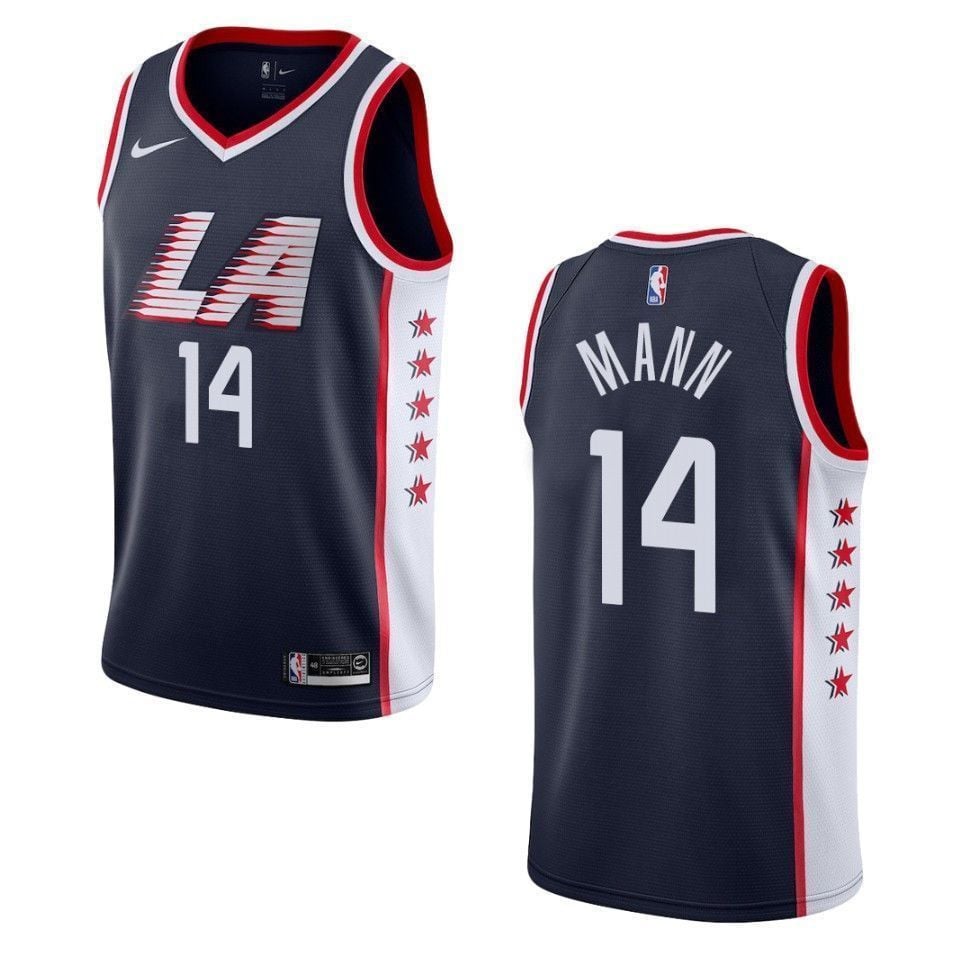 Men's Los Angeles Clippers 14 Terance Mann City Swingman Jersey - Navy - JS463 