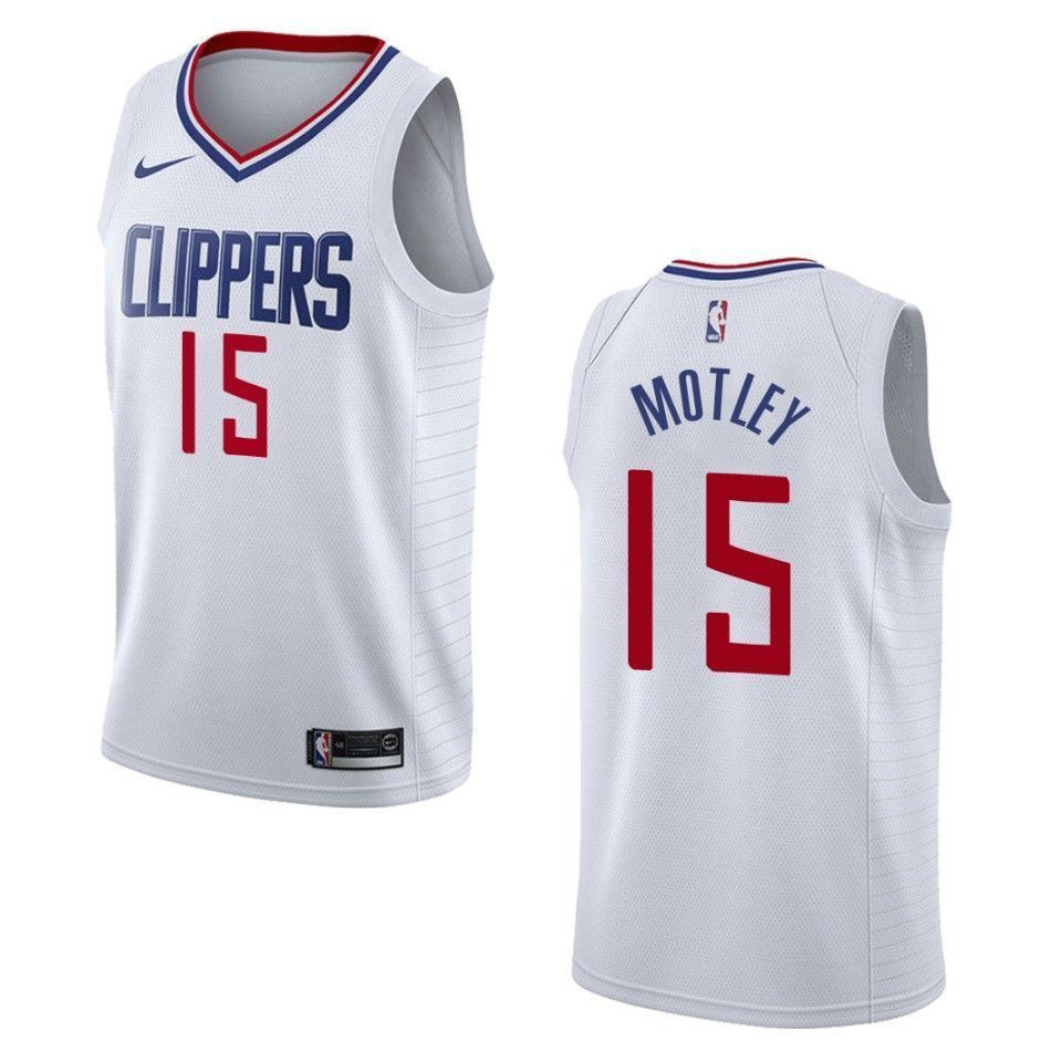 Men's Los Angeles Clippers 15 Johnathan Motley Association Swingman Jersey - White - JS260 