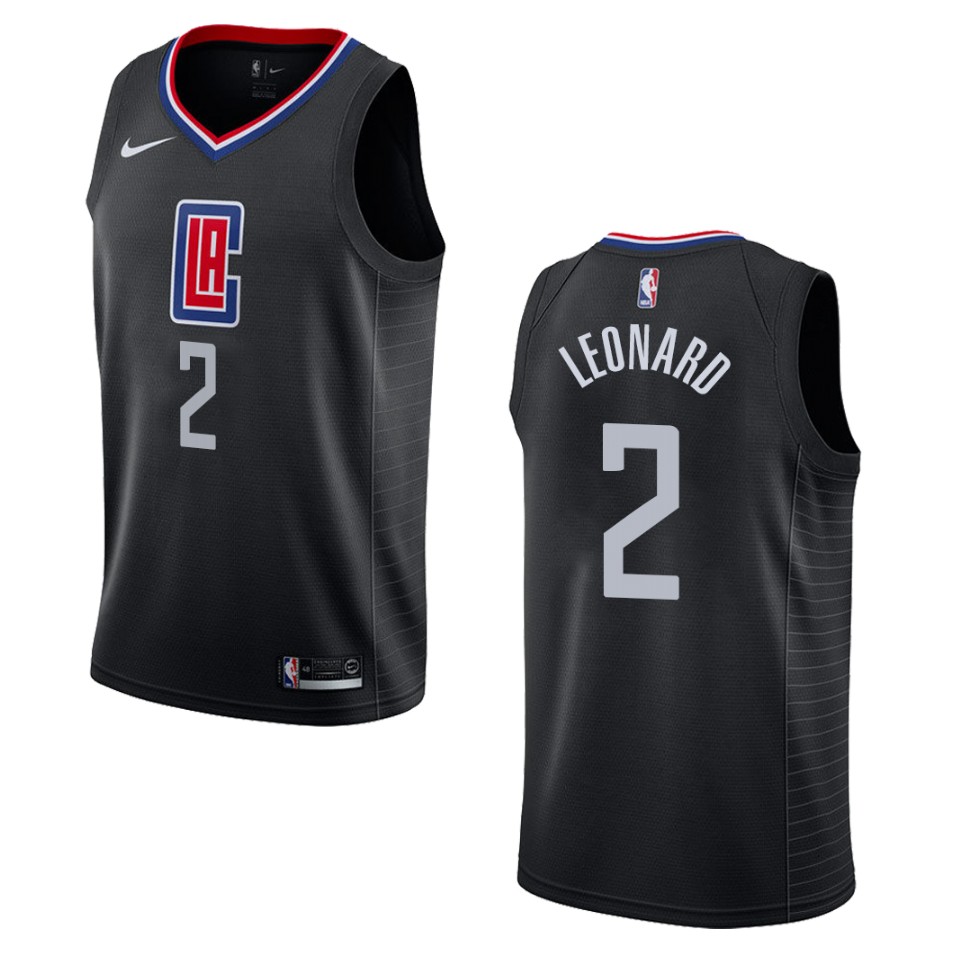 Men's Los Angeles Clippers #2 Kawhi Leonard Statement Swingman Jersey - Black