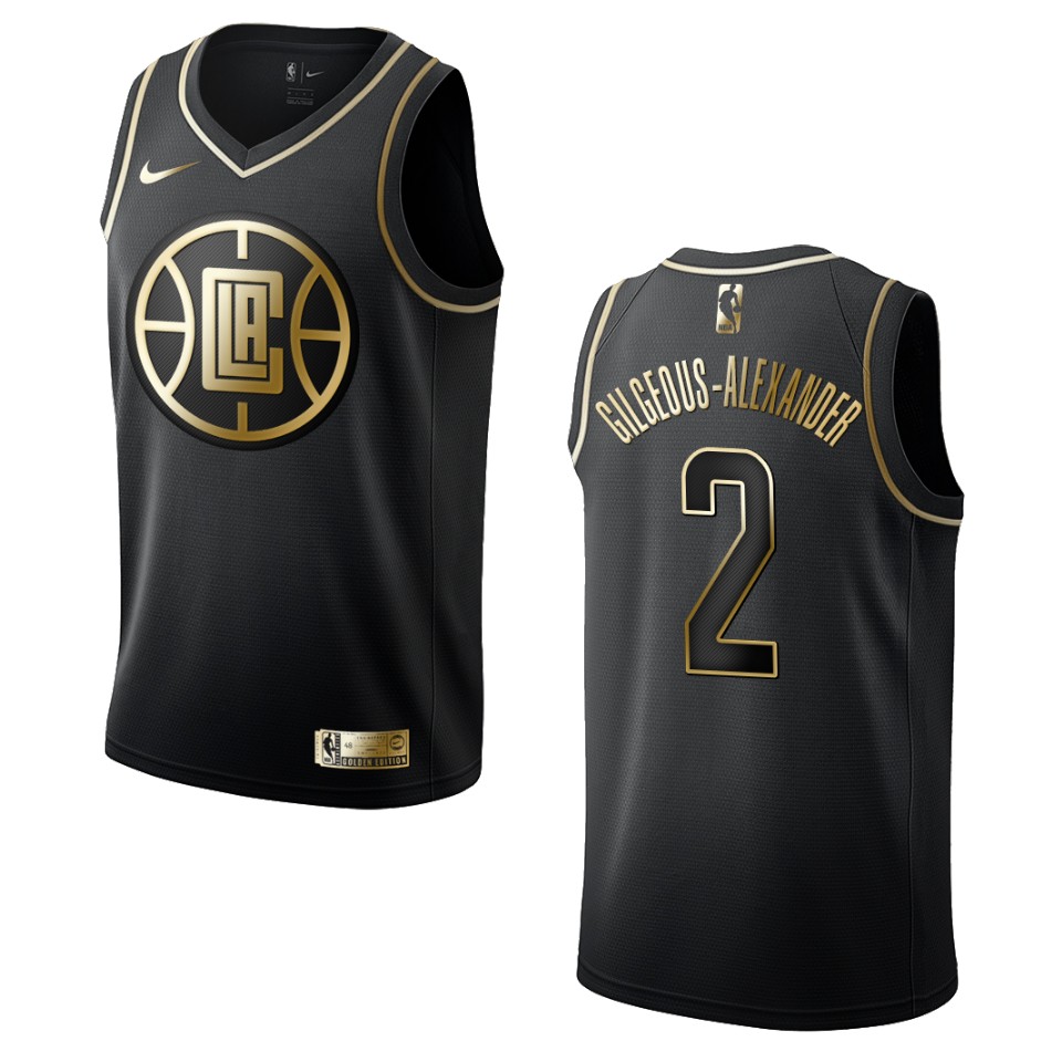Men’s Los Angeles Clippers #2 Shai Gilgeous-alexander Golden Edition Jersey – Black