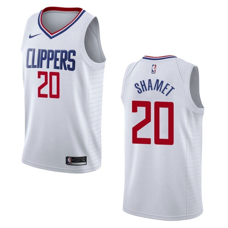Men's Los Angeles Clippers 20 Landry Shamet Association Swingman Jersey - White - JS640 