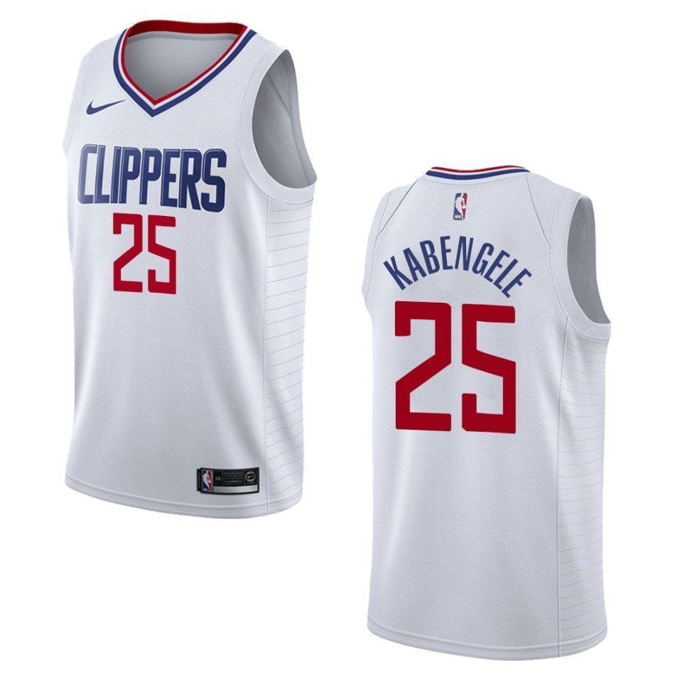 Men's Los Angeles Clippers 25 Mfiondu Kabengele Association Swingman Jersey - White - JS677 