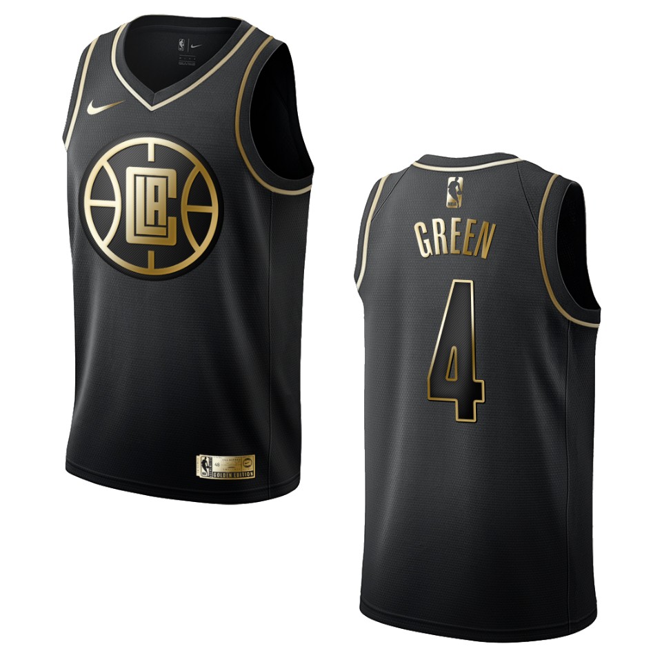 Men’s Los Angeles Clippers #4 Jamychal Green Golden Edition Jersey – Black