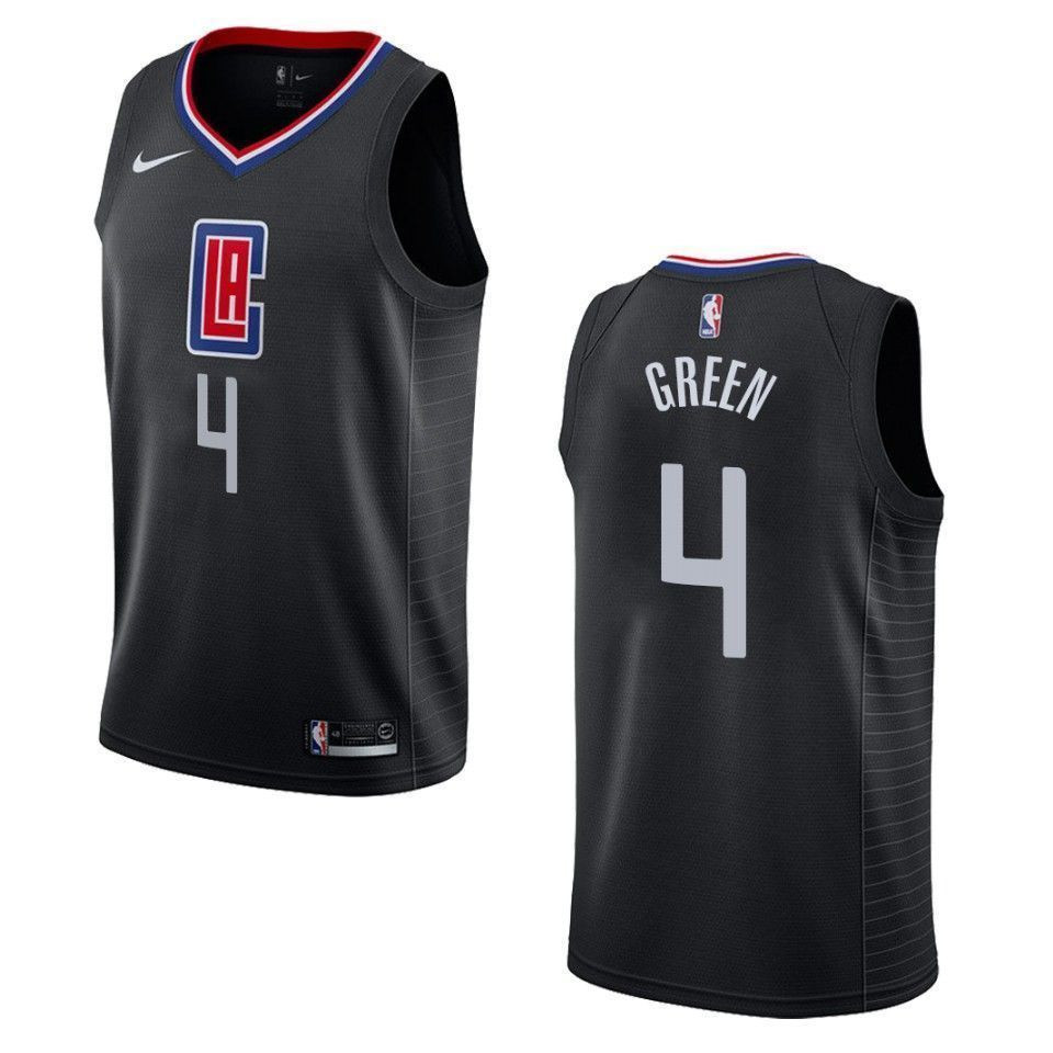 Men's Los Angeles Clippers 4 Jamychal Green Statement Swingman Jersey - Black - JS551 