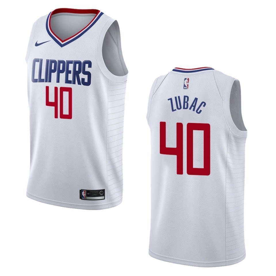 Men's Los Angeles Clippers 40 Ivica Zubac Association Swingman Jersey - White - JS829 