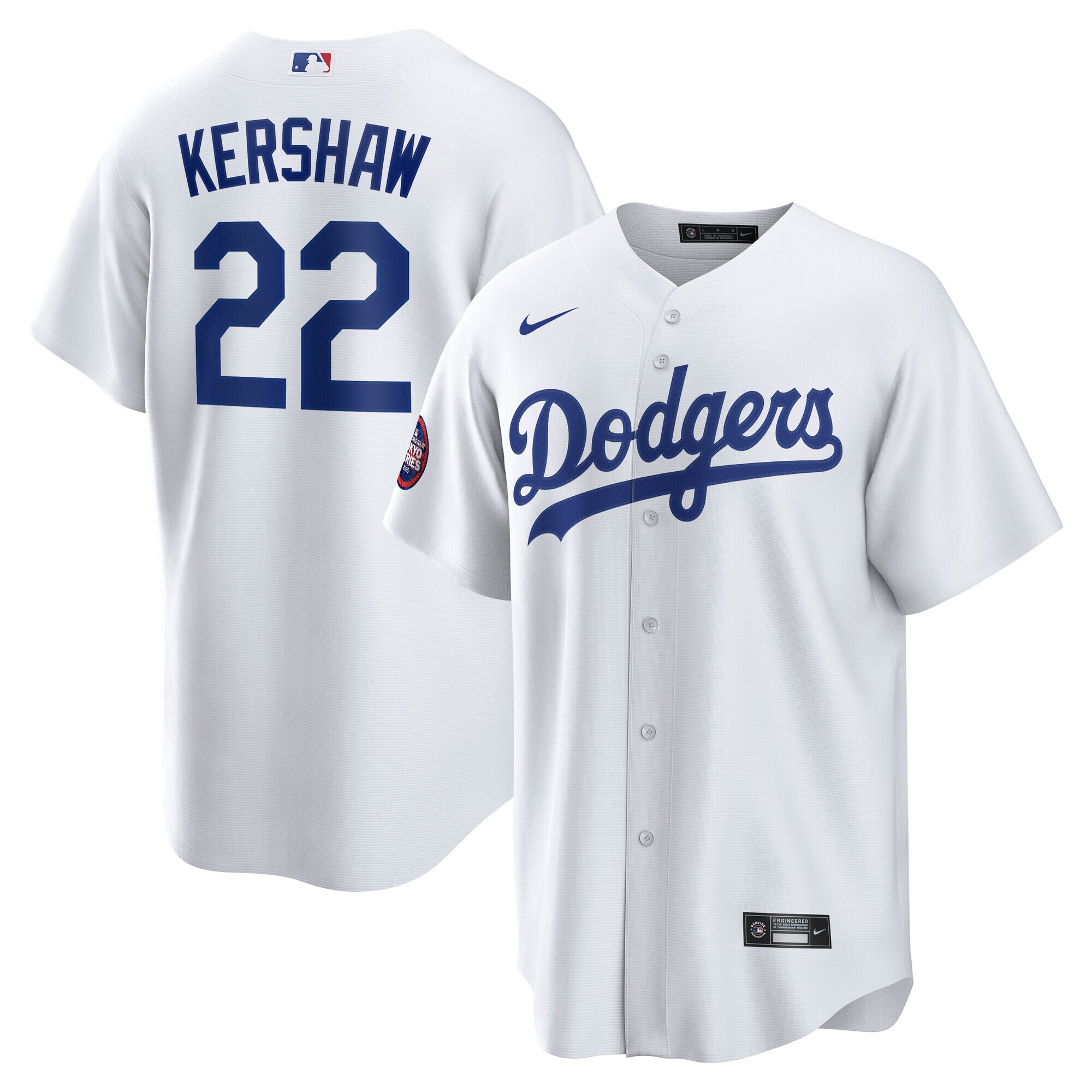 Men's Los Angeles Dodgers Clayton Kershaw White 2025 MLB World Tour: Tokyo Series Home Player Jersey 