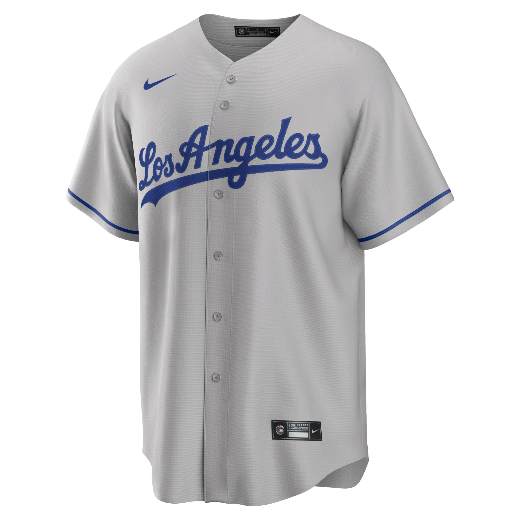 Alternative view of Men's Los Angeles Dodgers Freddie Freeman Gray Road Player Jersey 