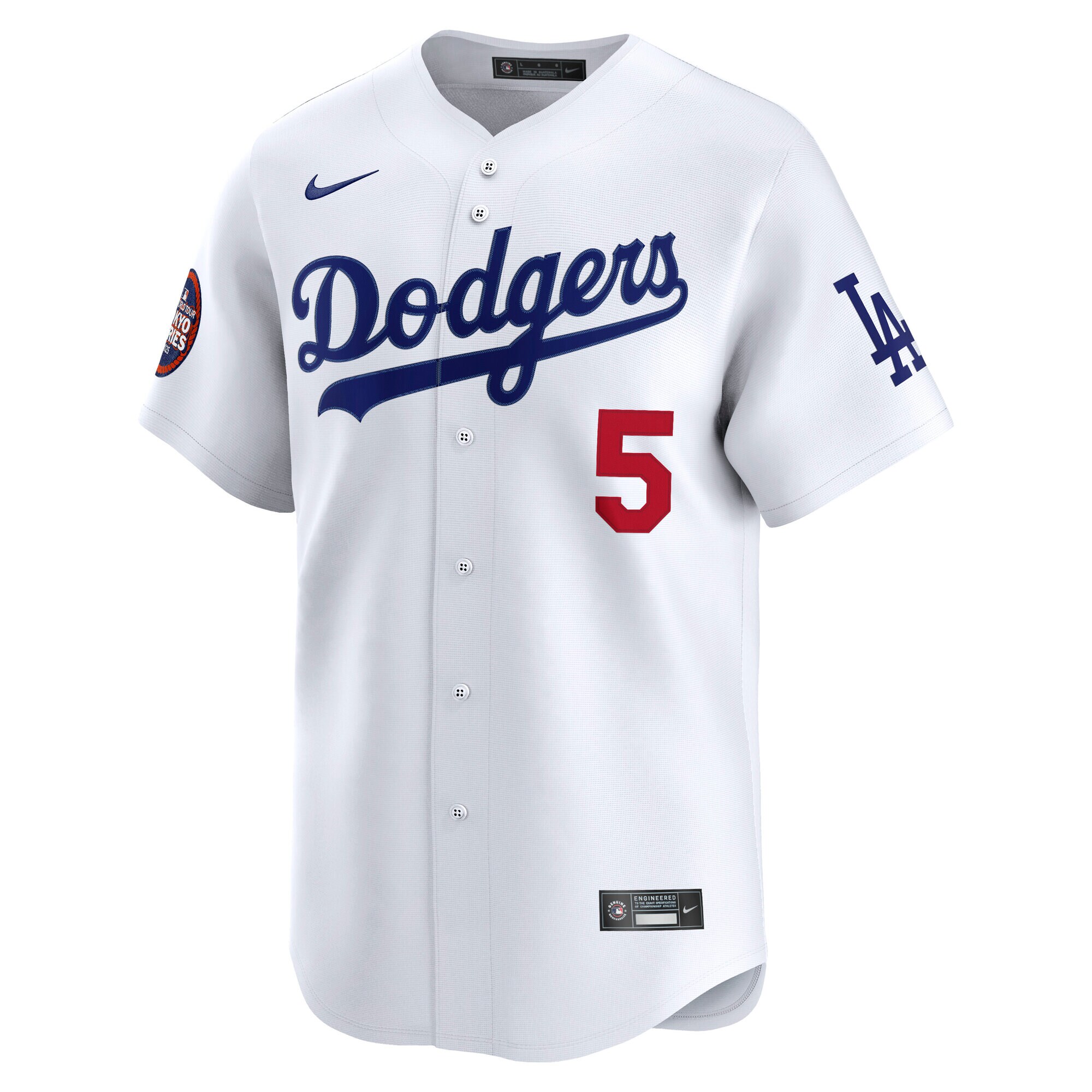 Alternative view of Men's Los Angeles Dodgers Freddie Freeman White 2025 MLB World Tour: Tokyo Series Home Limited Player Jersey 