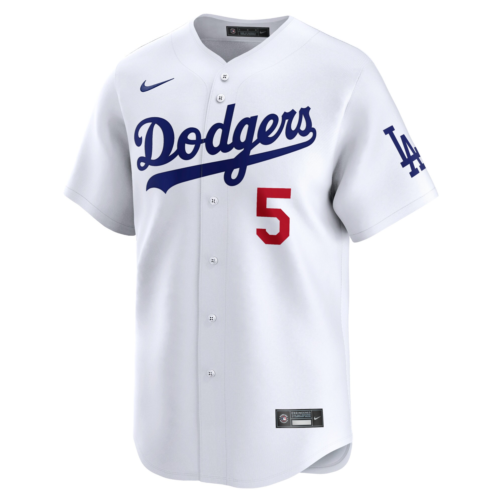Alternative view of Men's Los Angeles Dodgers Freddie Freeman White Home Limited Player Jersey 