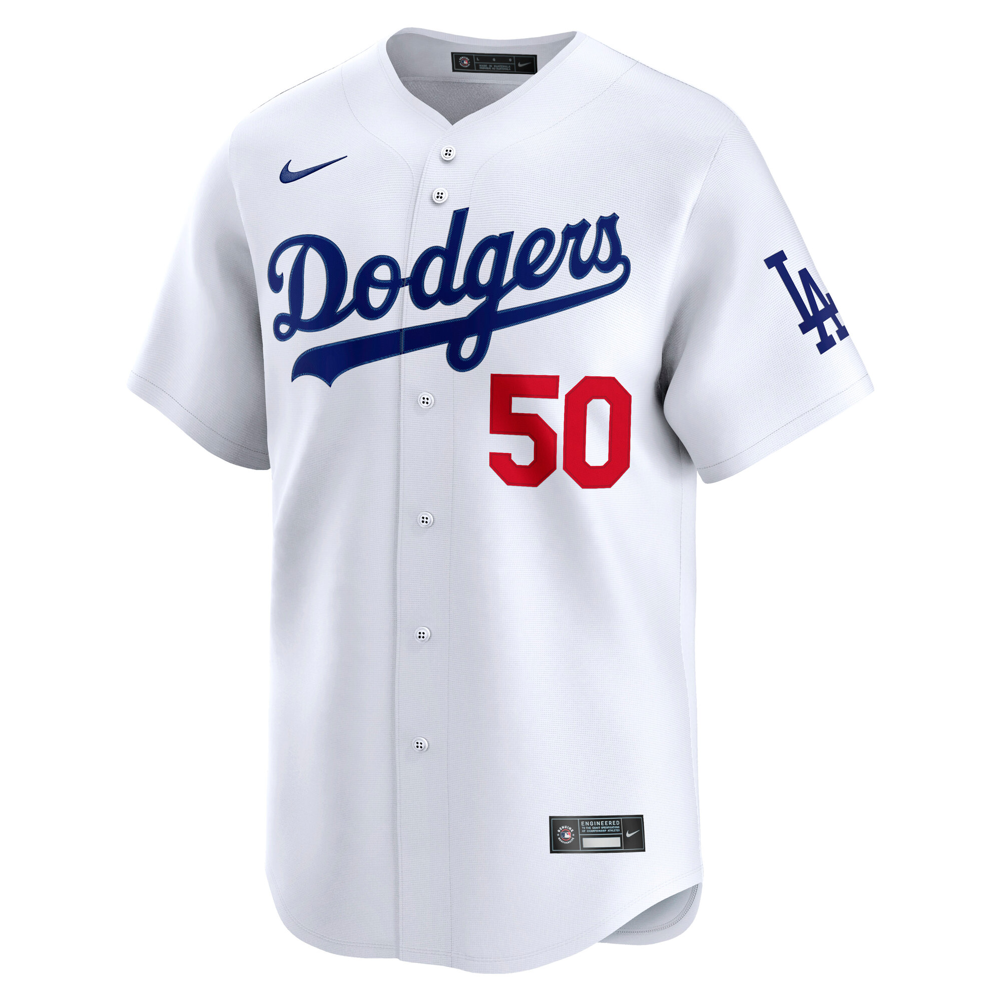 Alternative view of Men's Los Angeles Dodgers Mookie Betts White Home Limited Player Jersey 
