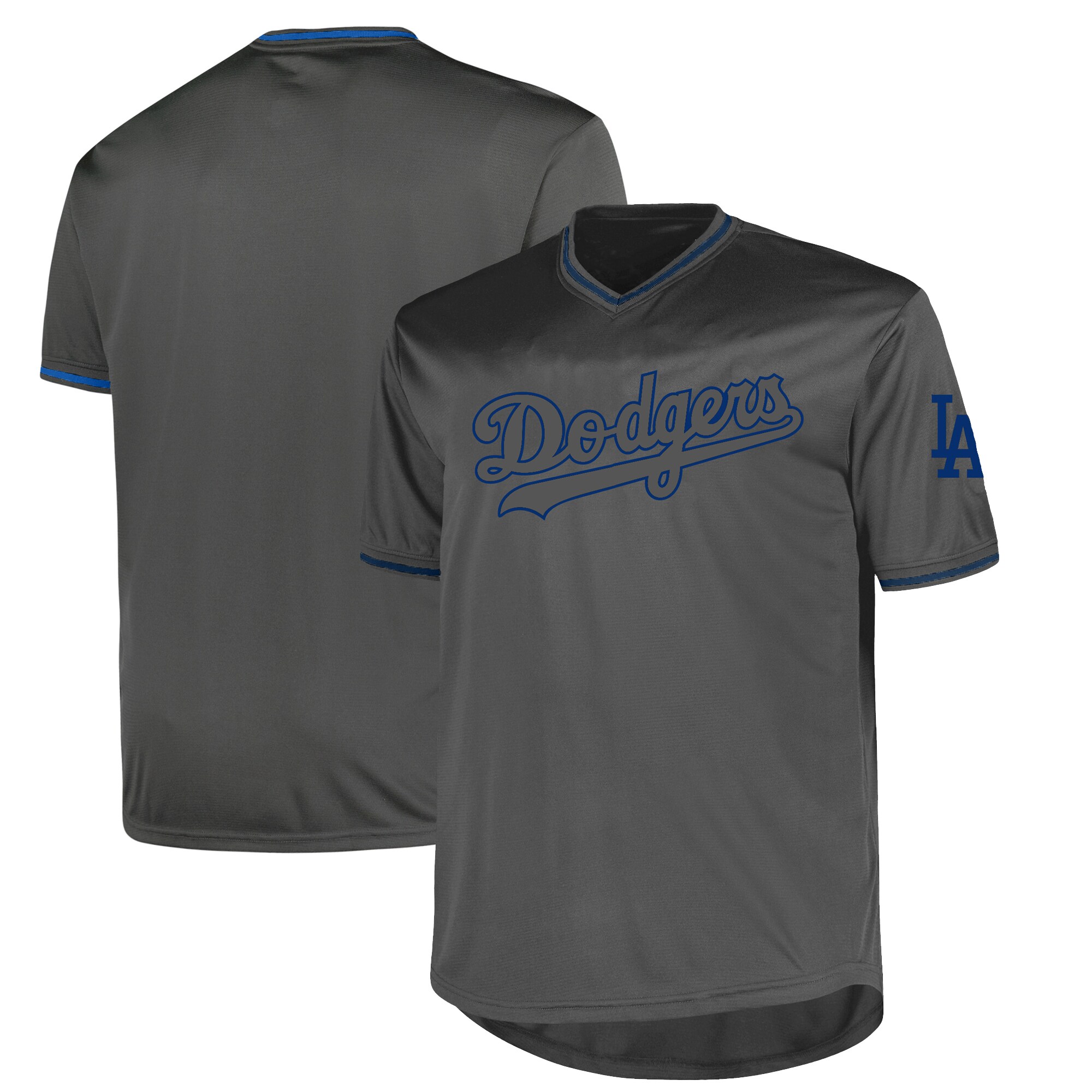 Men's Los Angeles Dodgers Profile Charcoal Big & Tall Pop Fashion Jersey 