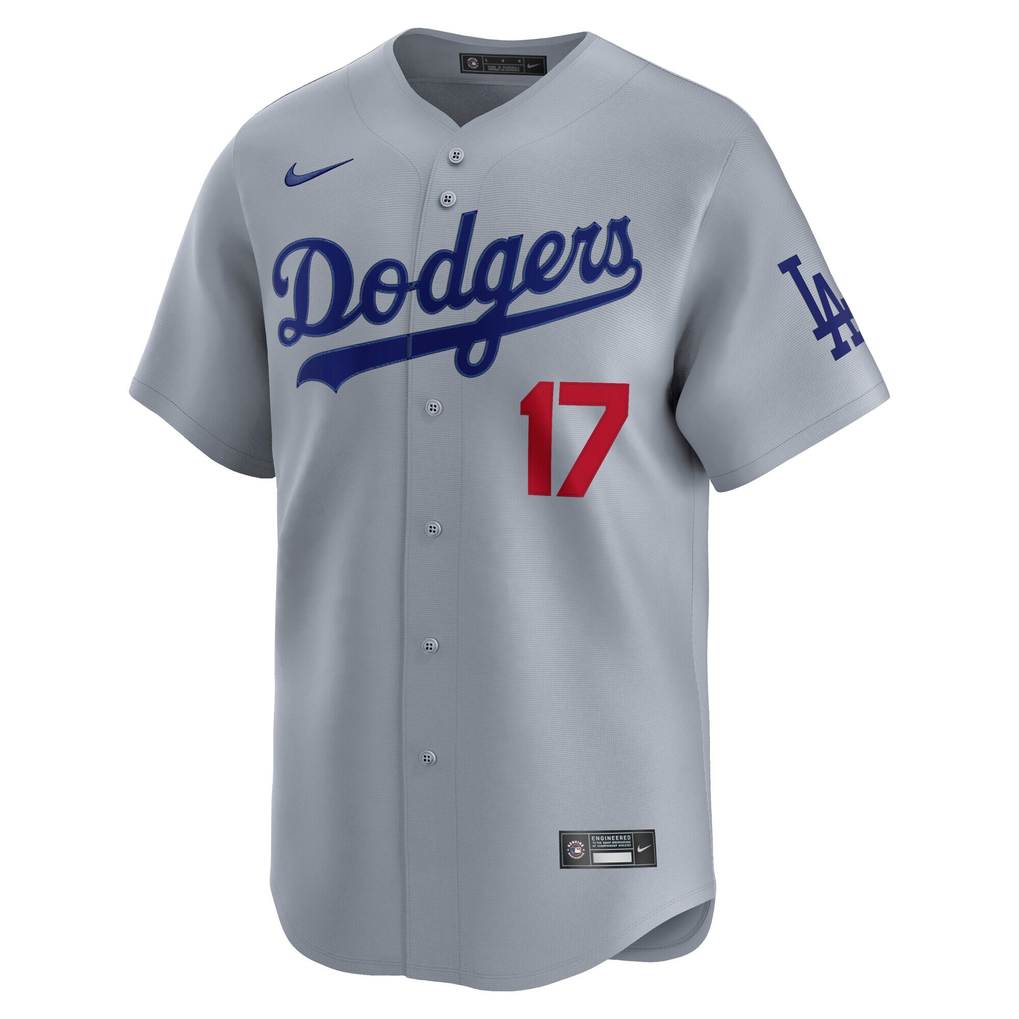 Alternative view of Men's Los Angeles Dodgers Shohei Ohtani Gray Road Alternate Limited Kanji Player Jersey 