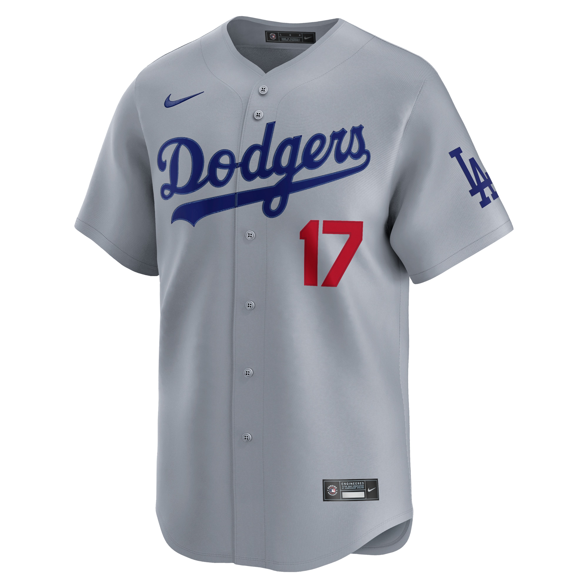 Alternative view of Men's Los Angeles Dodgers Shohei Ohtani Gray Road Alternate 