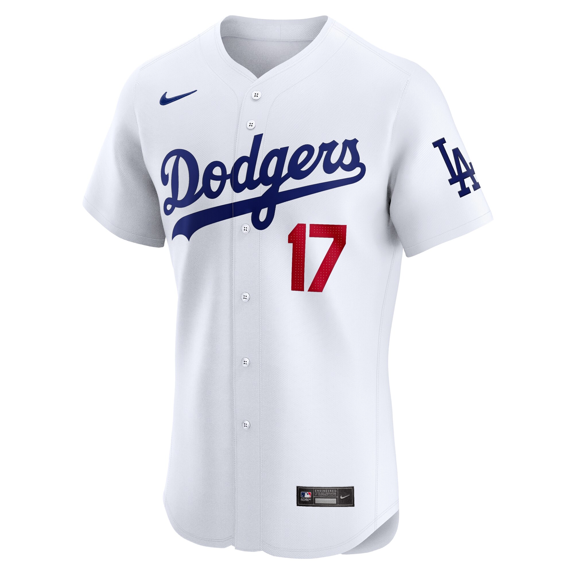Alternative view of Men's Los Angeles Dodgers Shohei Ohtani White Home Vapor Premier Elite Player Jersey 