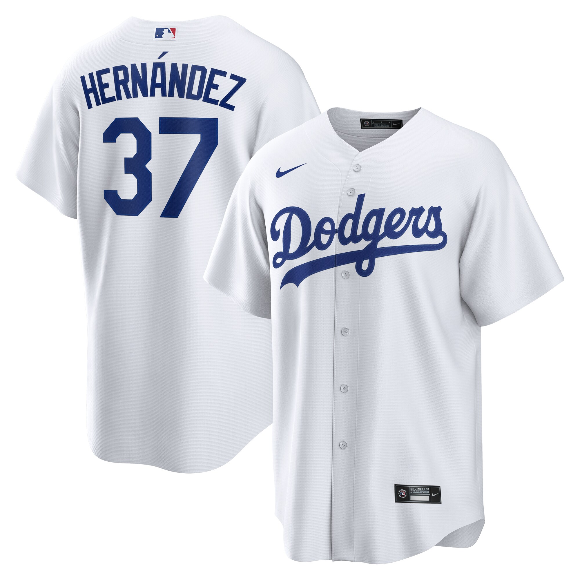 Men's Los Angeles Dodgers Teoscar Hernandez White Home Jersey 