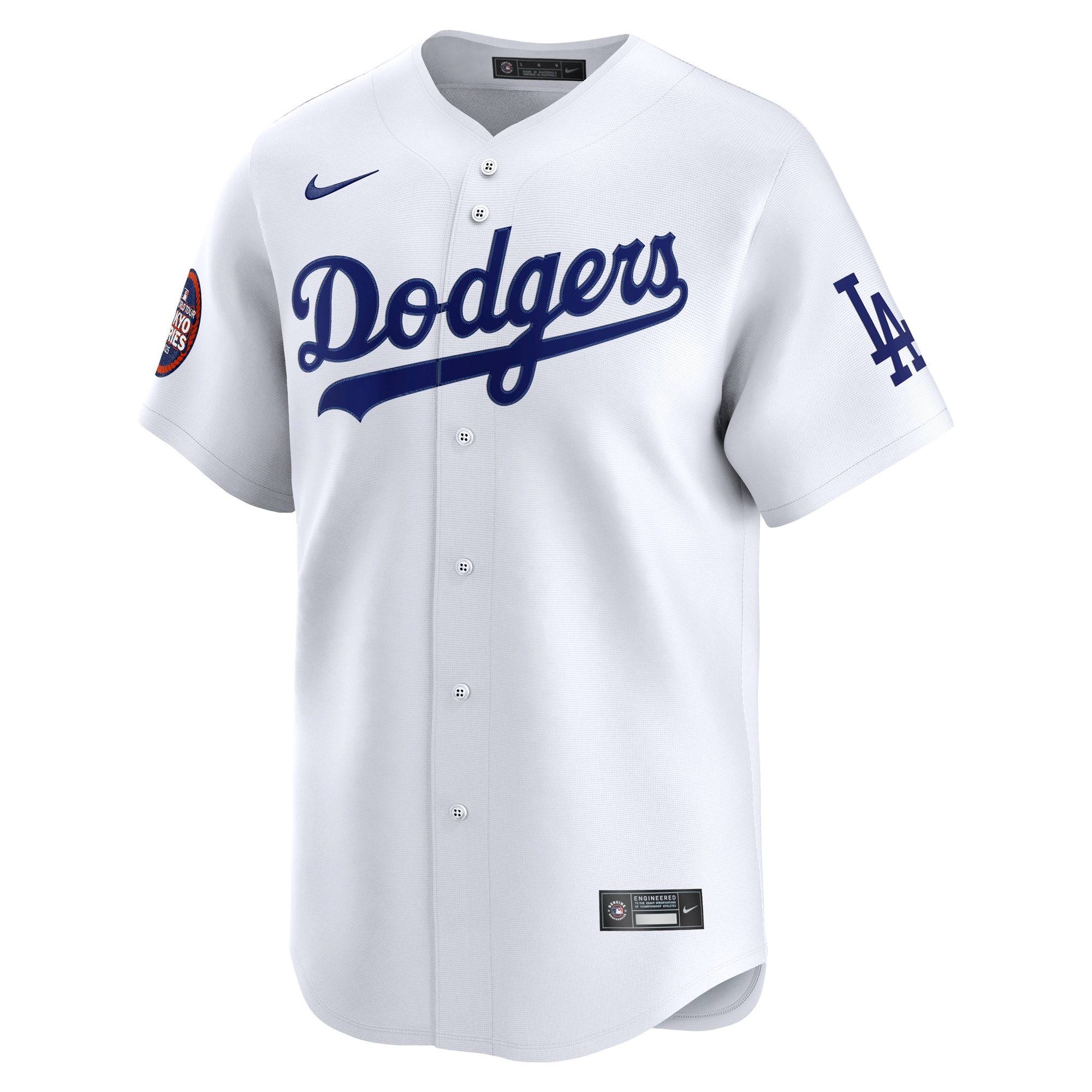 Alternative view of Men's Los Angeles Dodgers White 2025 MLB World Tour: Tokyo Series Home Limited Jersey 