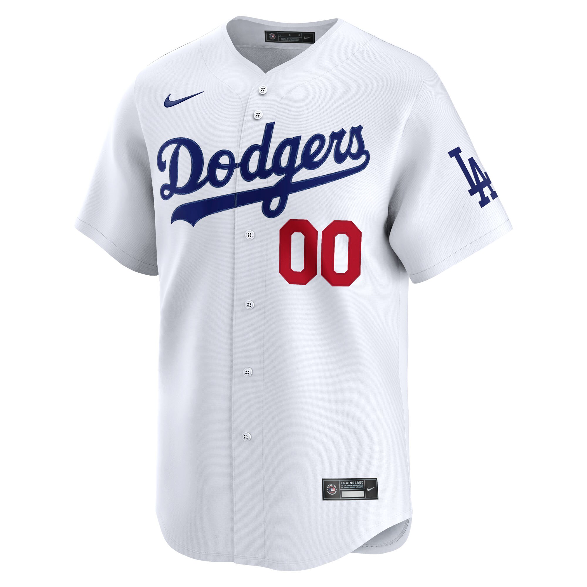 Alternative view of Men's Los Angeles Dodgers White Home Limited Pick-A-Player Retired Roster Jersey 