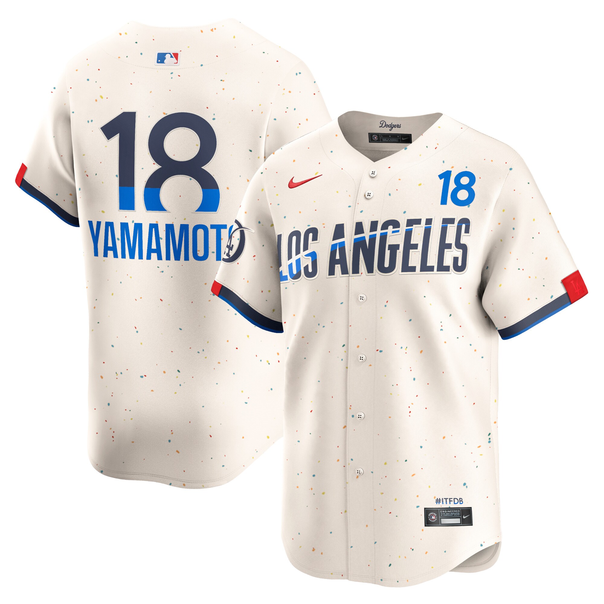 Men's Los Angeles Dodgers Yoshinobu Yamamoto Cream 2024 City Connect Limited Player Jersey 