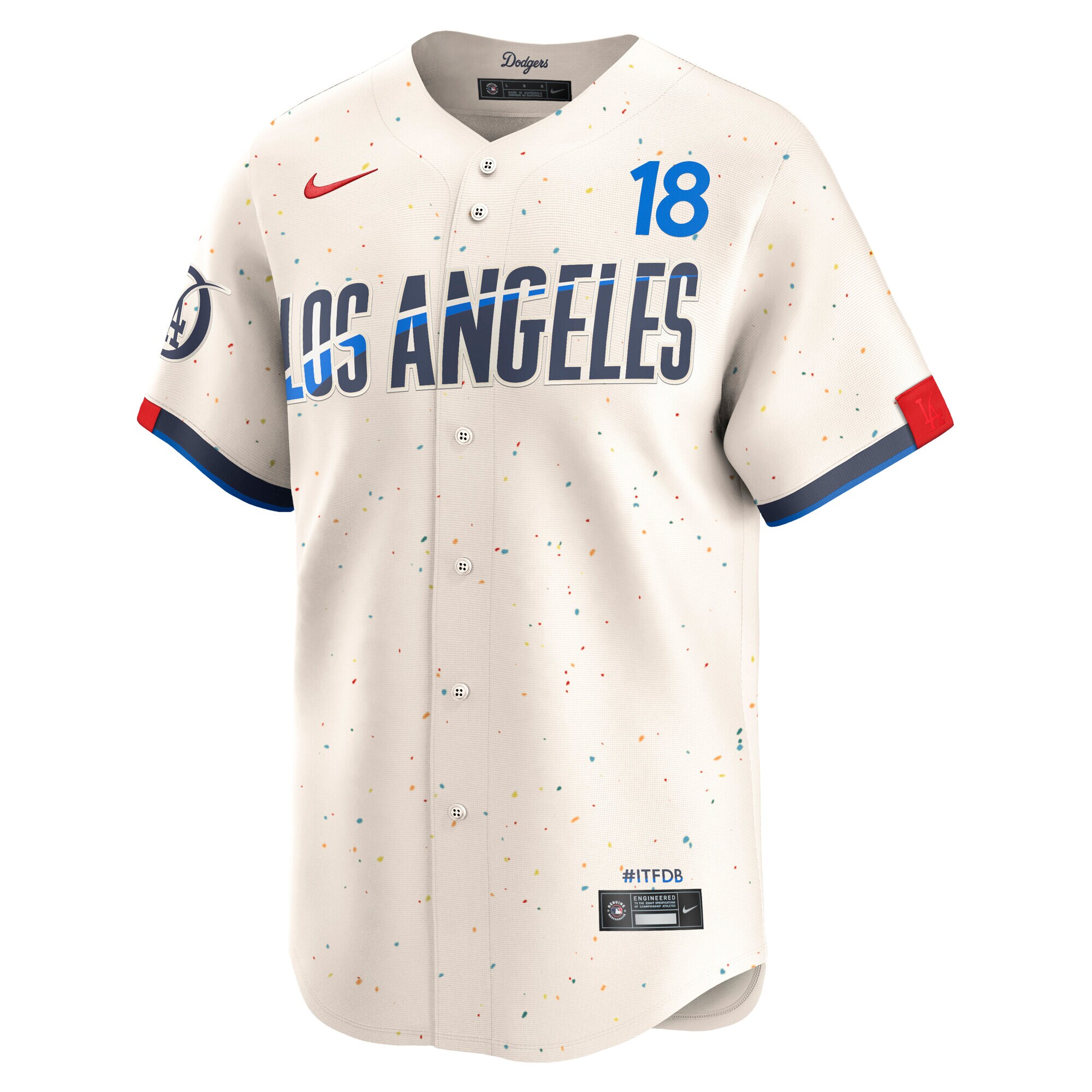 Alternative view of Men's Los Angeles Dodgers Yoshinobu Yamamoto Cream City Connect Limited Player Jersey 